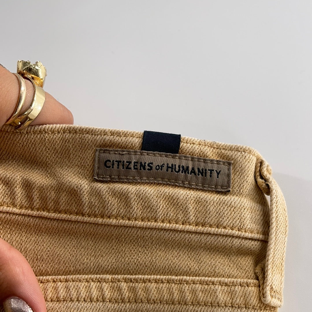 Citizens of Humanity Khaki/Sand Button Up Jeans (Size 27)