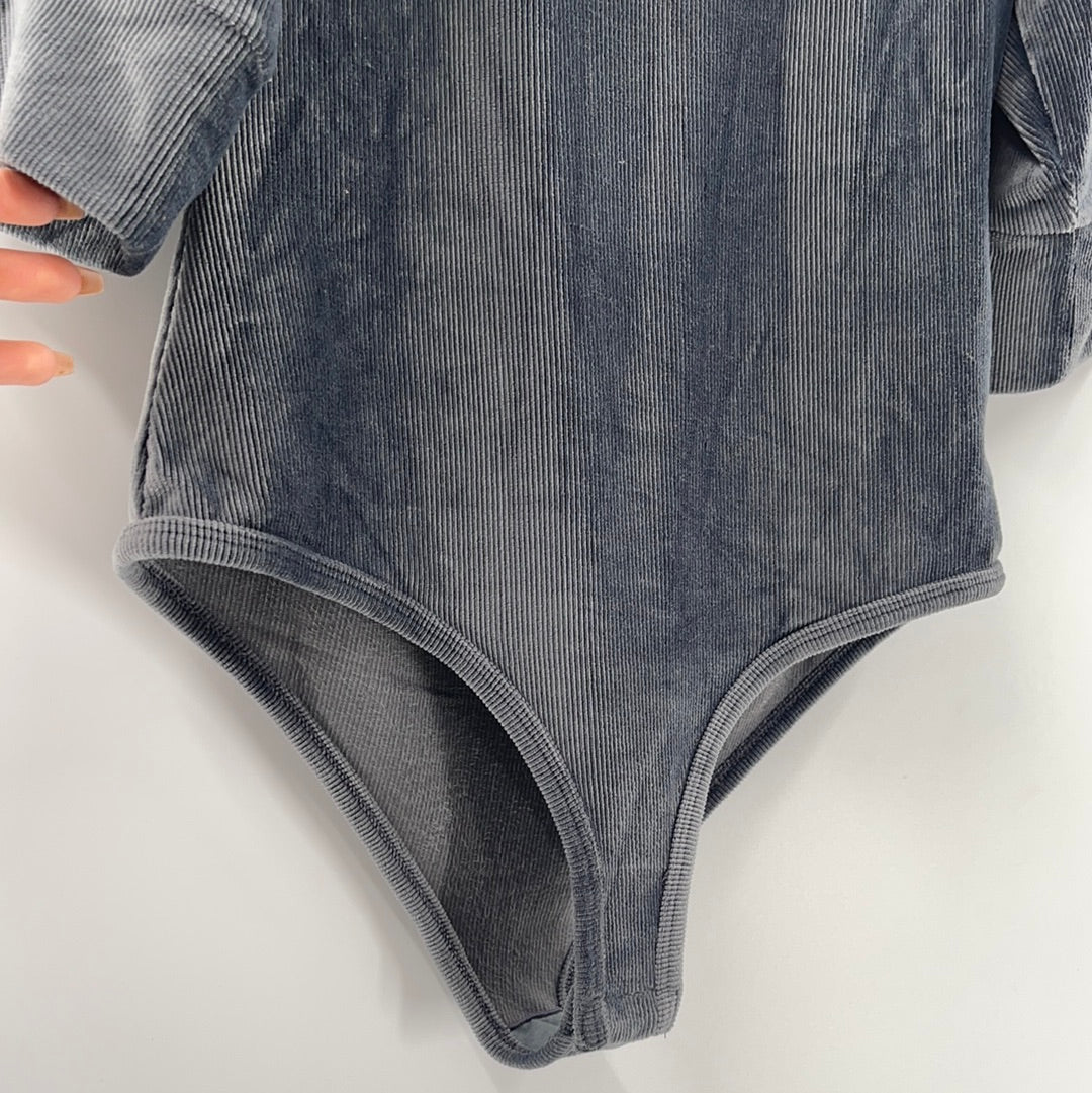 Intimately Free People Grey Velvet Bodysuit (XS)