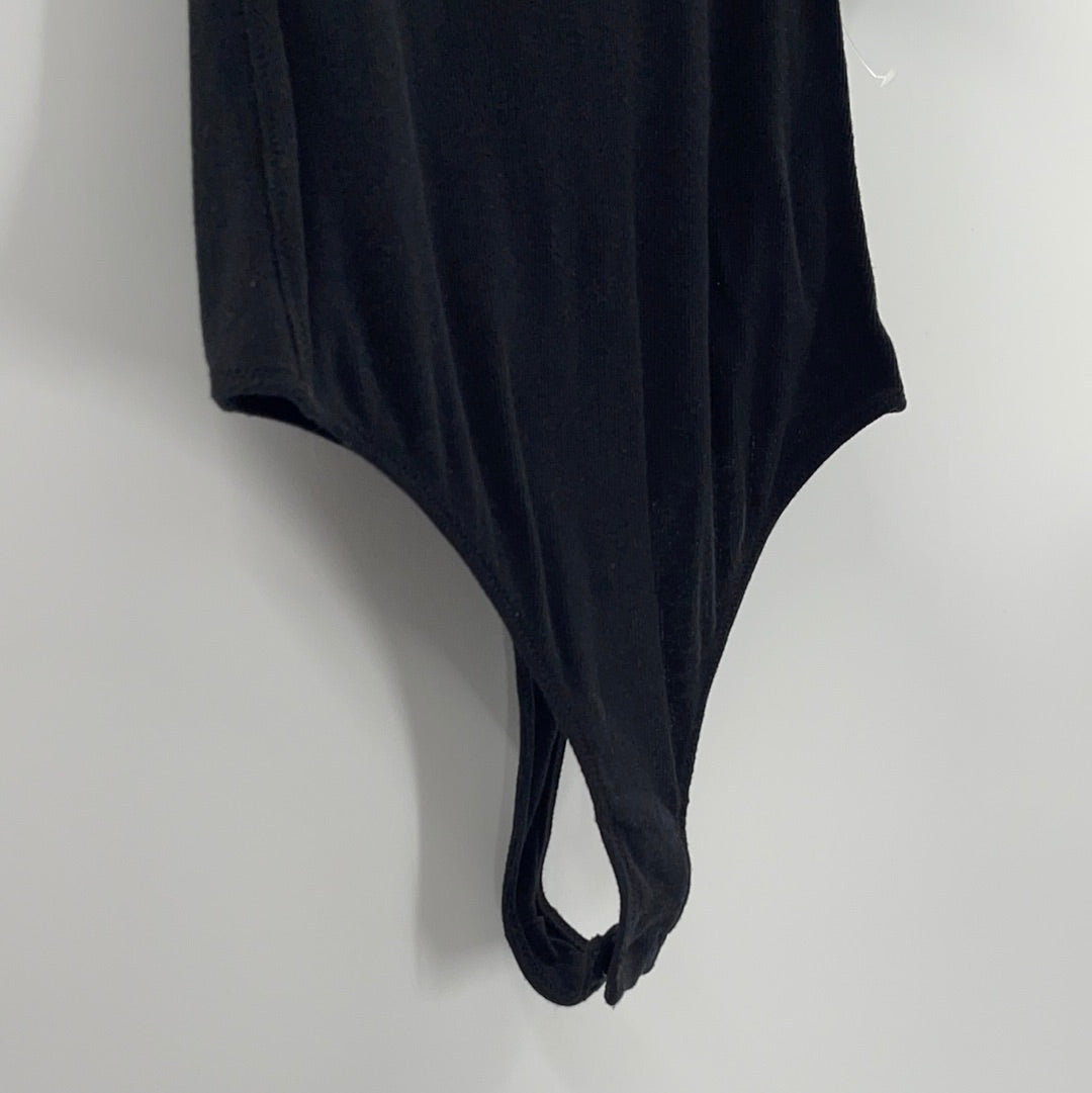 Intimately Free People Black Batwing Sleeve Bodysuit (S)