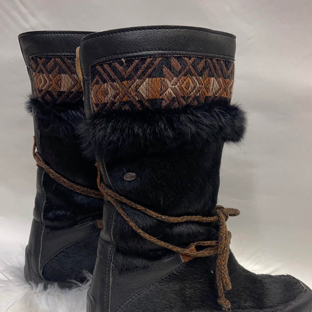 Black Tecnica Fur Boots
