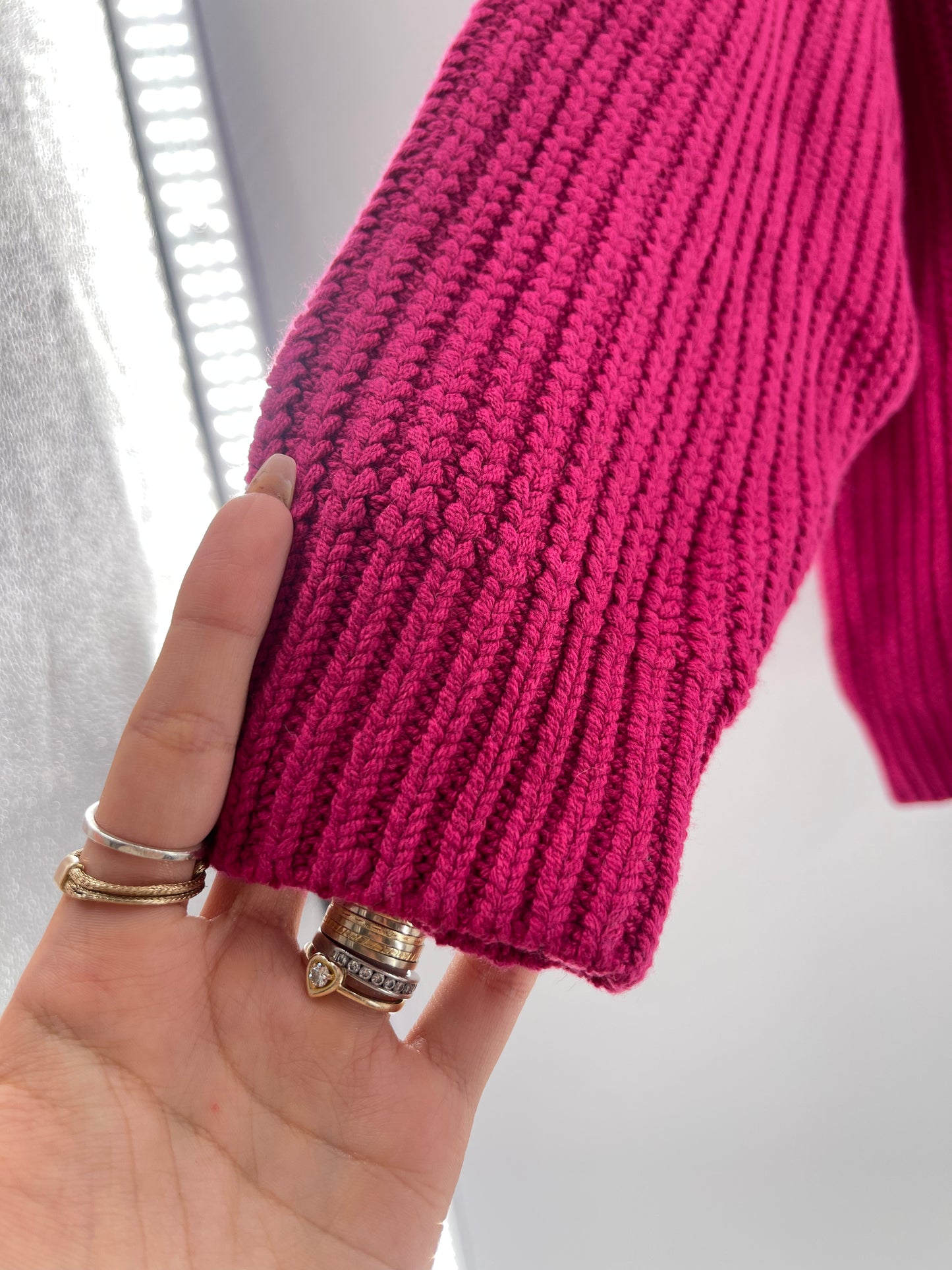Fuschia Thick Knit Sweater (S)