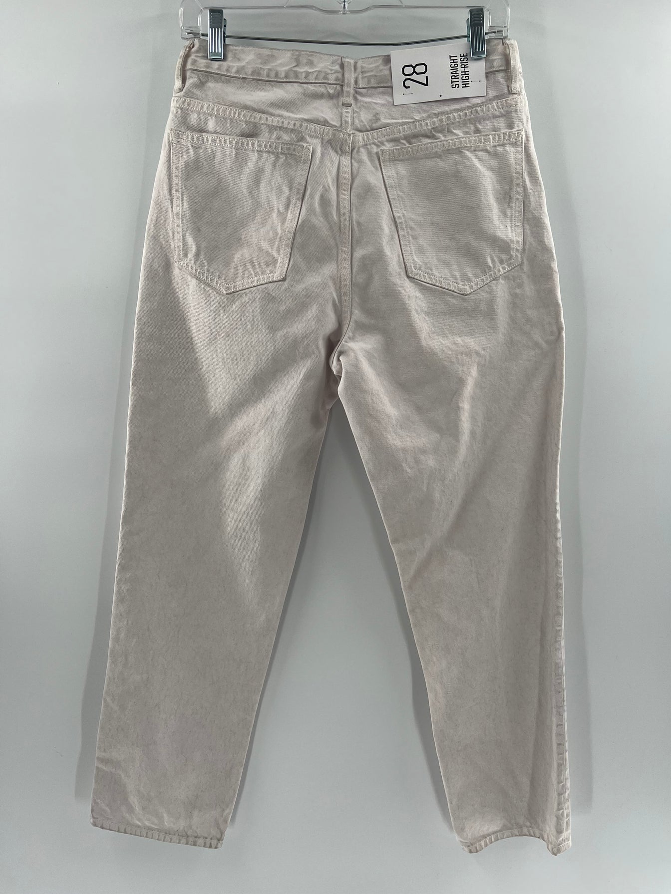 BDG Straight High-Rise White/Off-White Button Up Jeans (size 28)