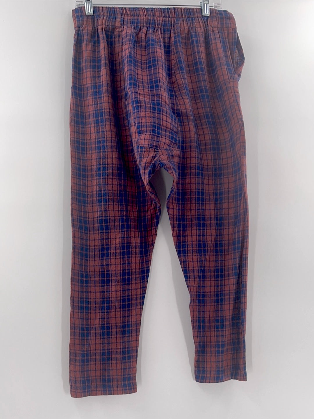 Faircloth Checkered Maroon and Navy Stretch Pants