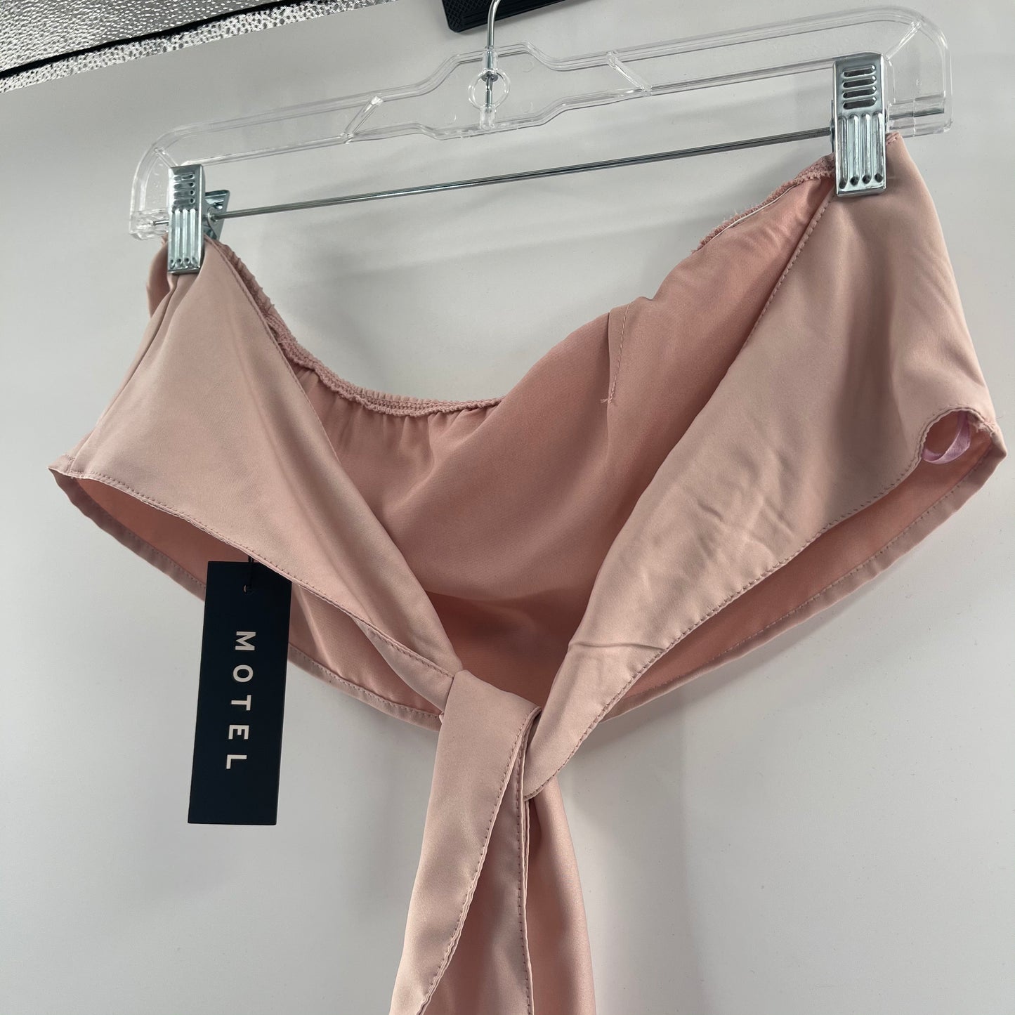 Motel Satin Pink Tie Back Bandeau (S)