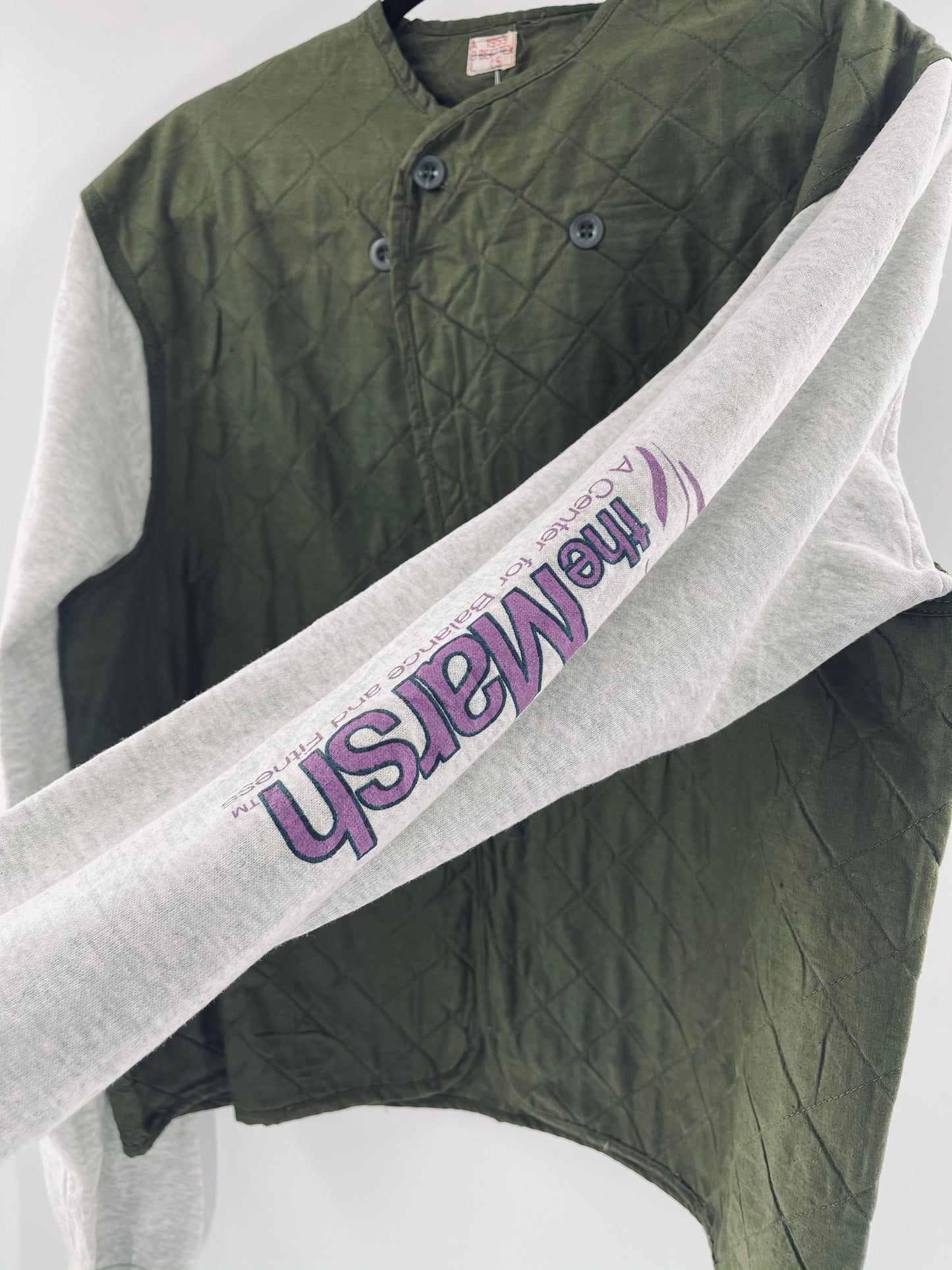 Urban Outfitters Renewal Olive Green With Gray Sleeves (Size L)
