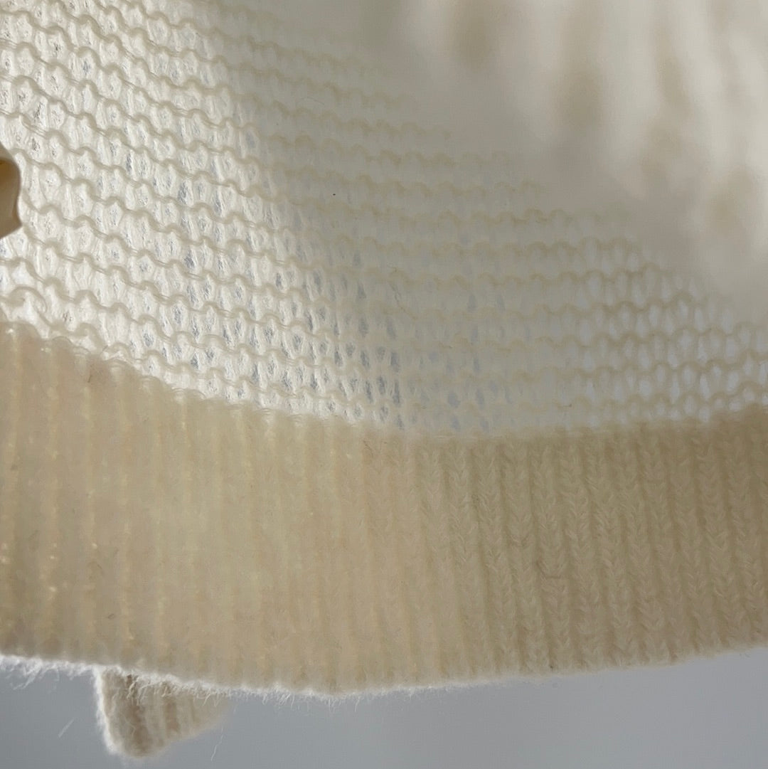 Free People Sheer Knit Off White Sweater (Size XS)