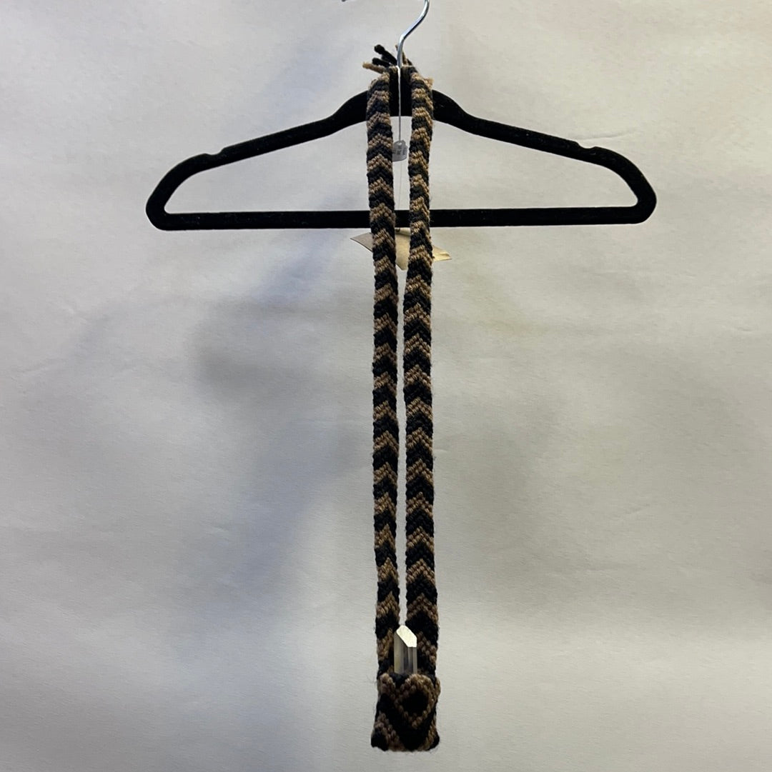 Handmade woven necklace with crystal pouch