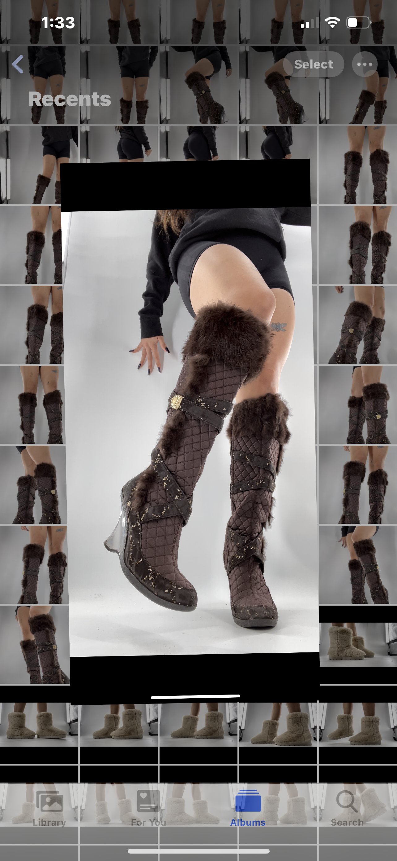 Vintage BabyPhat Lucite Rabbit Fur Boots (8.5)