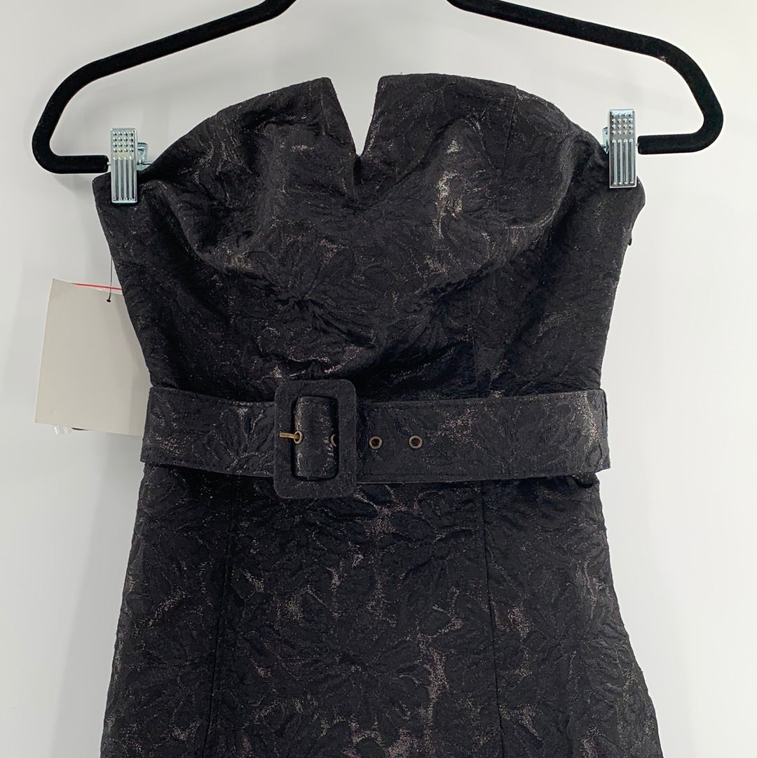 Free People Belted Brocade Mini Dress (4)