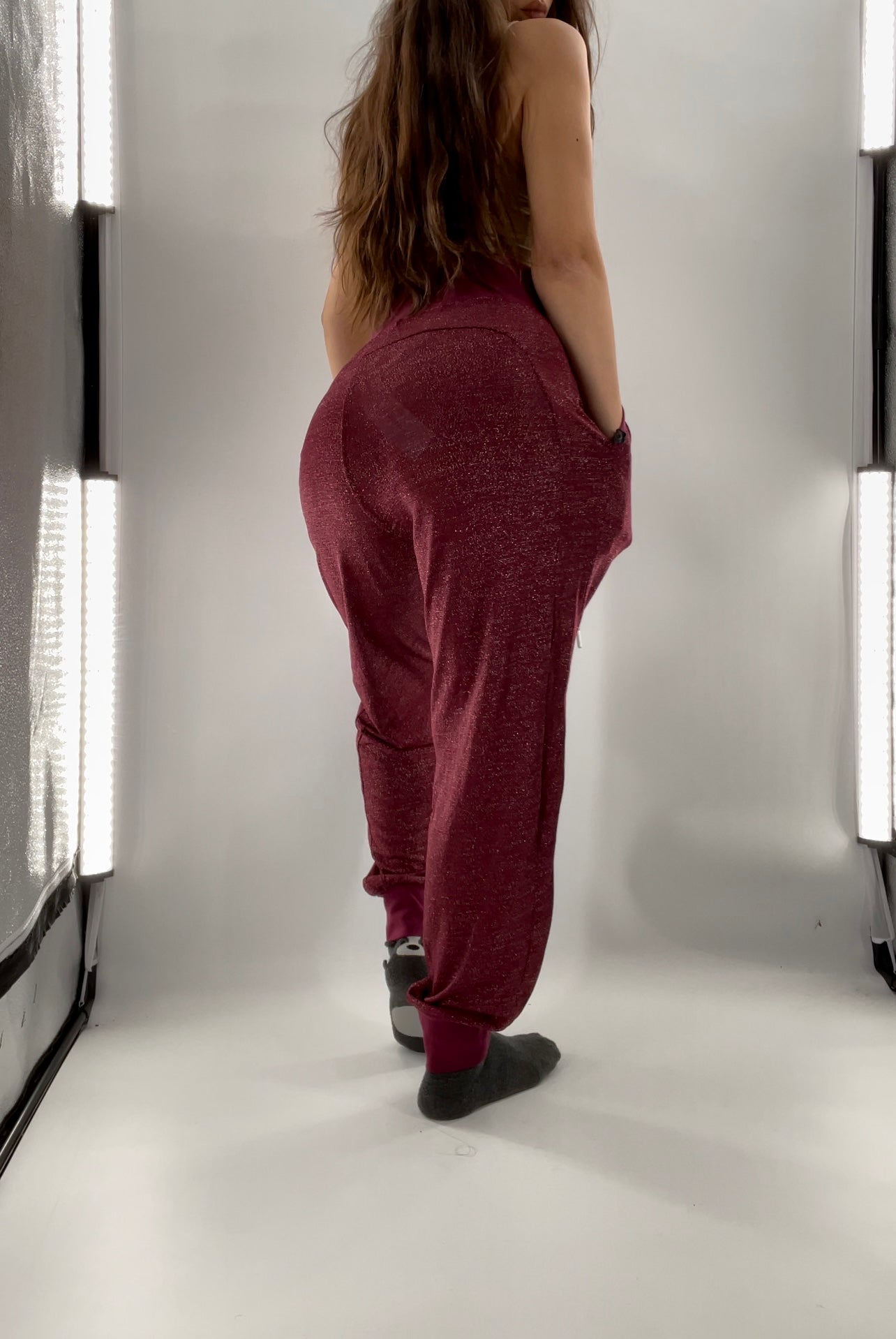 Adam Selman Sport Cranberry Toned Joggers (Medium)
