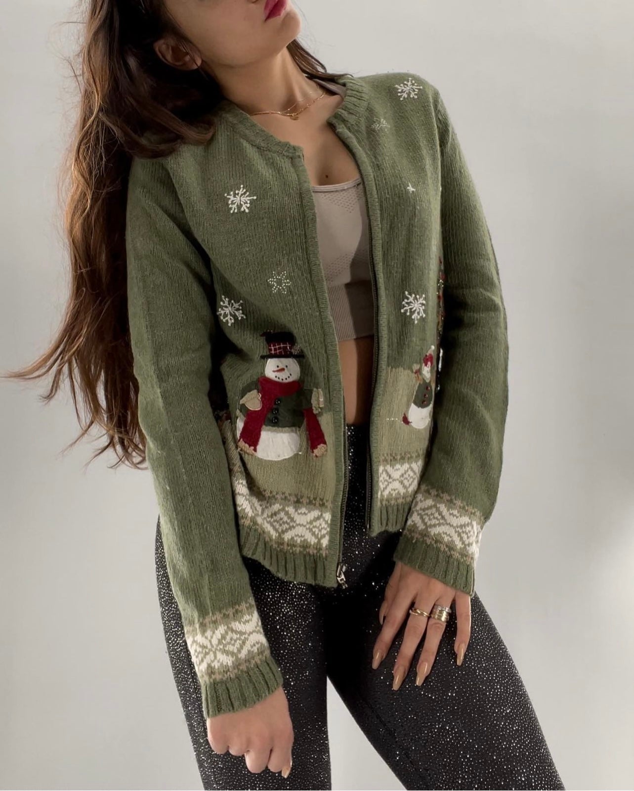 Urban Outfitters Sage Green Christmas/Holiday Sweater (S)
