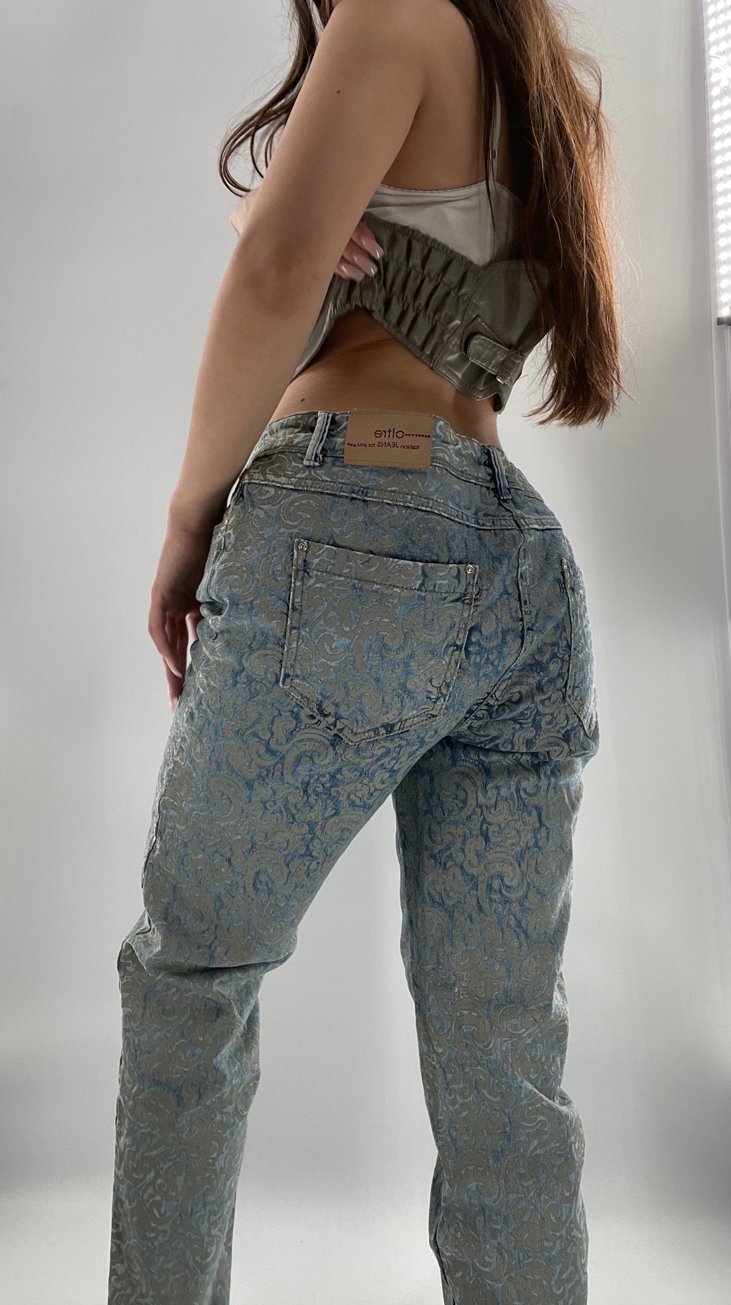 Deadstock Oltre Denim/Grey Brocade Jeans (12)