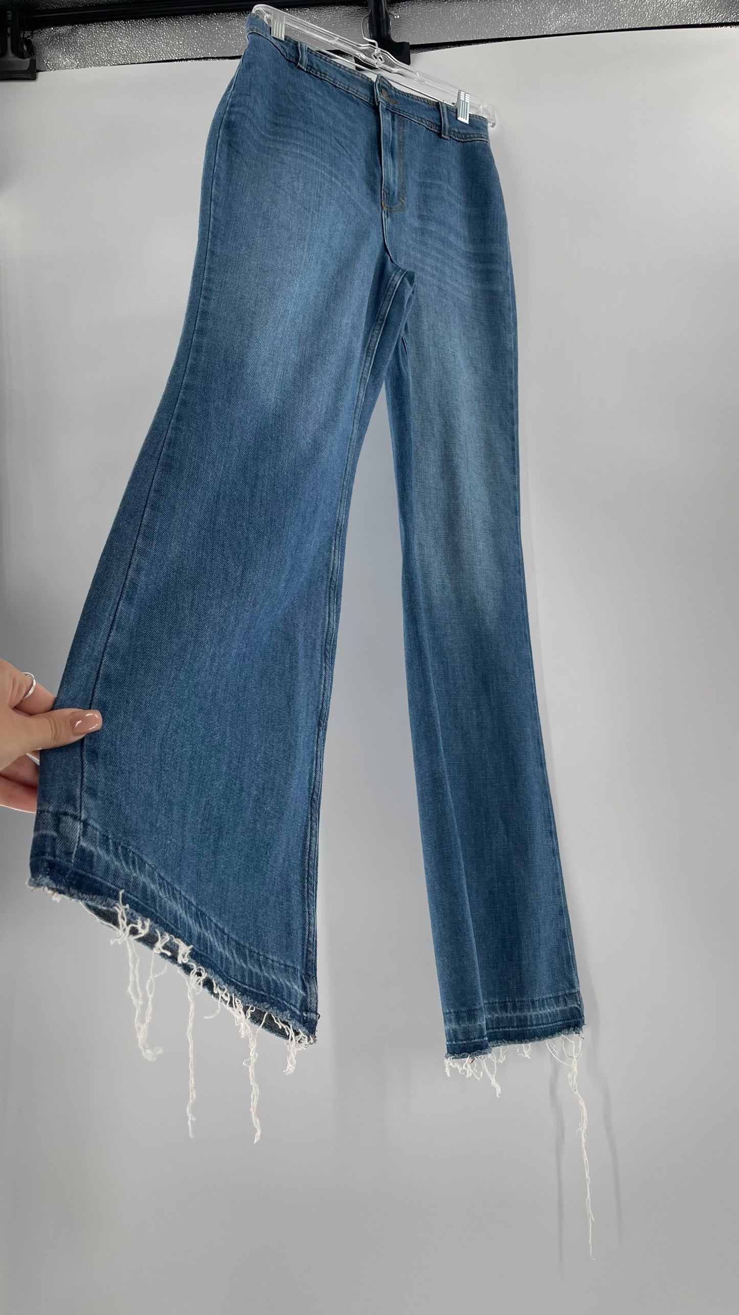 Free People Wide Leg Medium Wash Jeans (28)