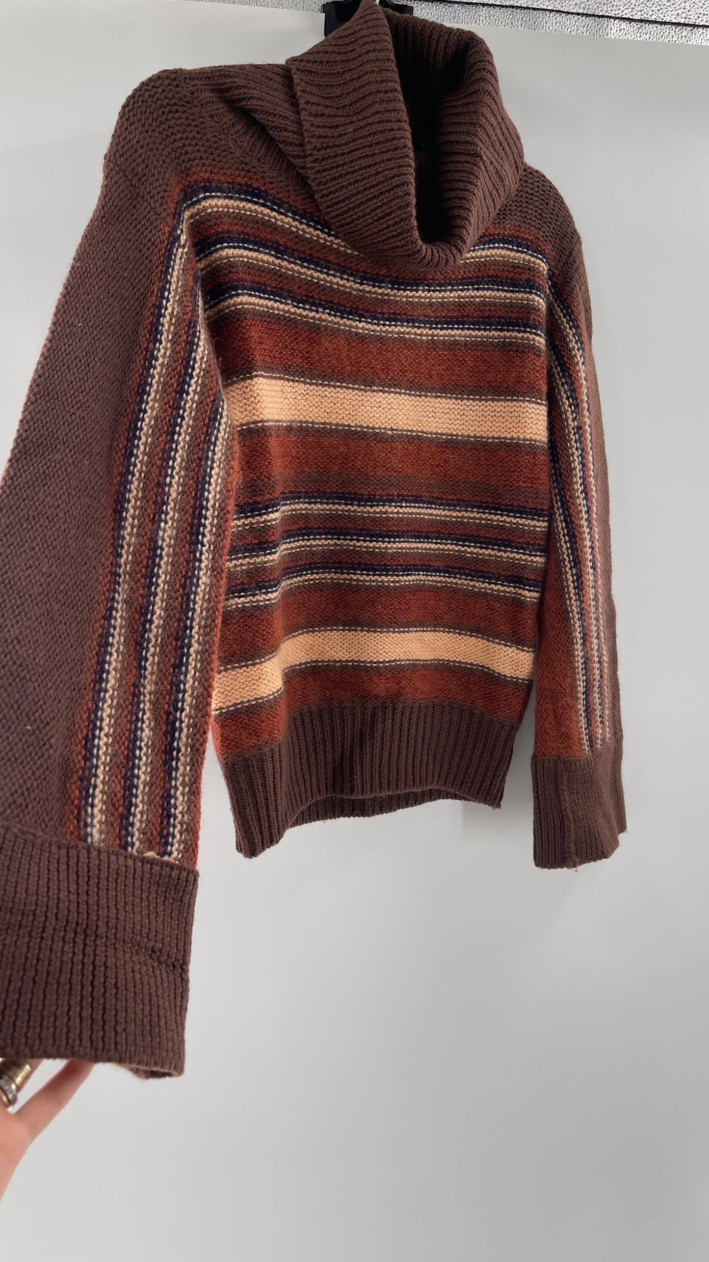 GALMILA Anthropologie Brown Striped Sweater (Medium)