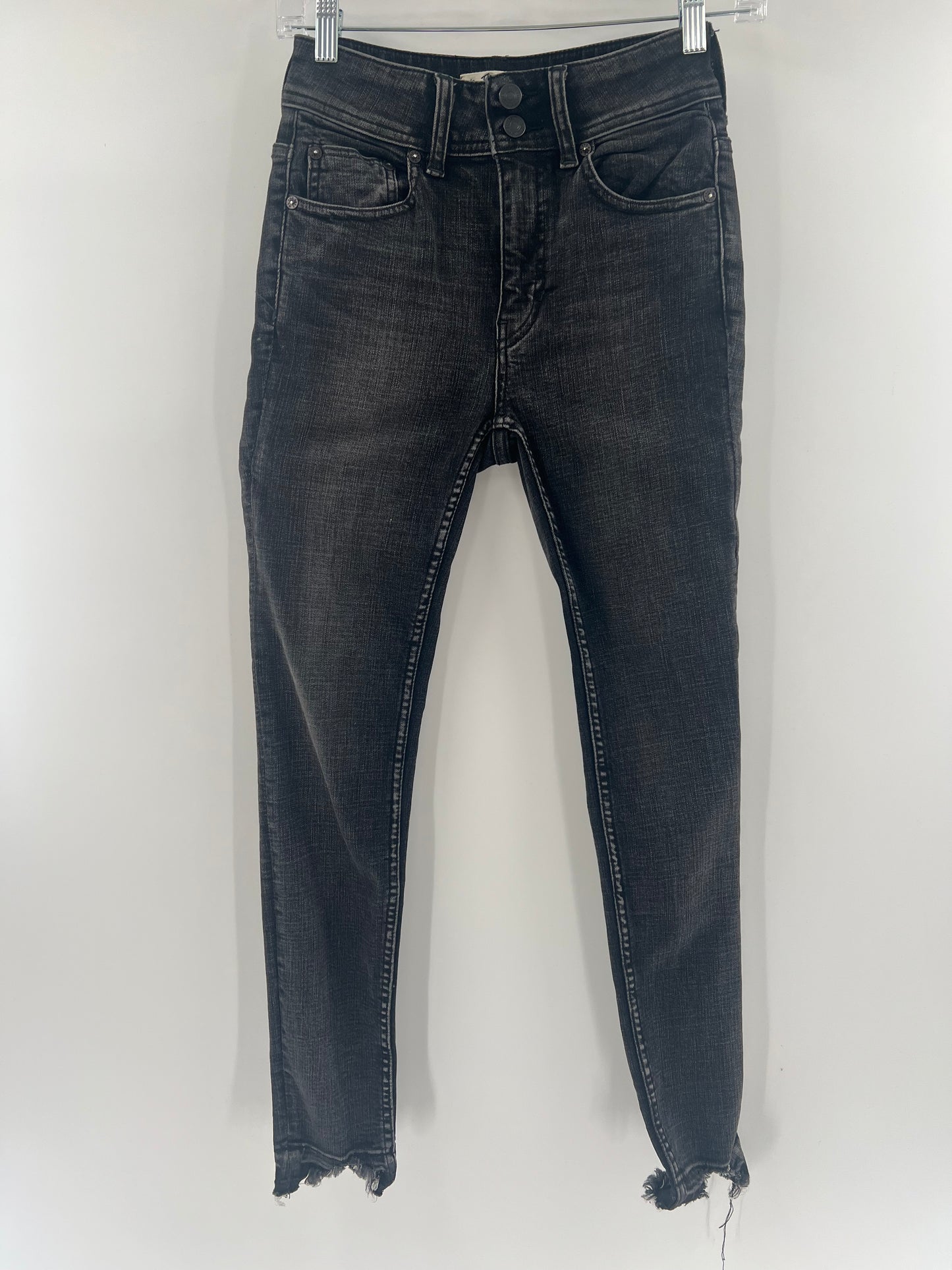 Free People Black Button Up Jeans (Size 25)