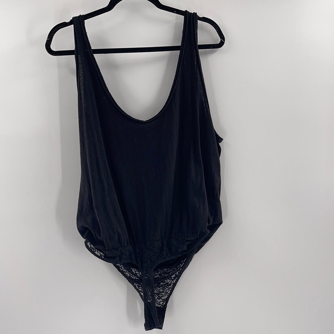 Intimately Free People Black Jersey Bodysuit (M)