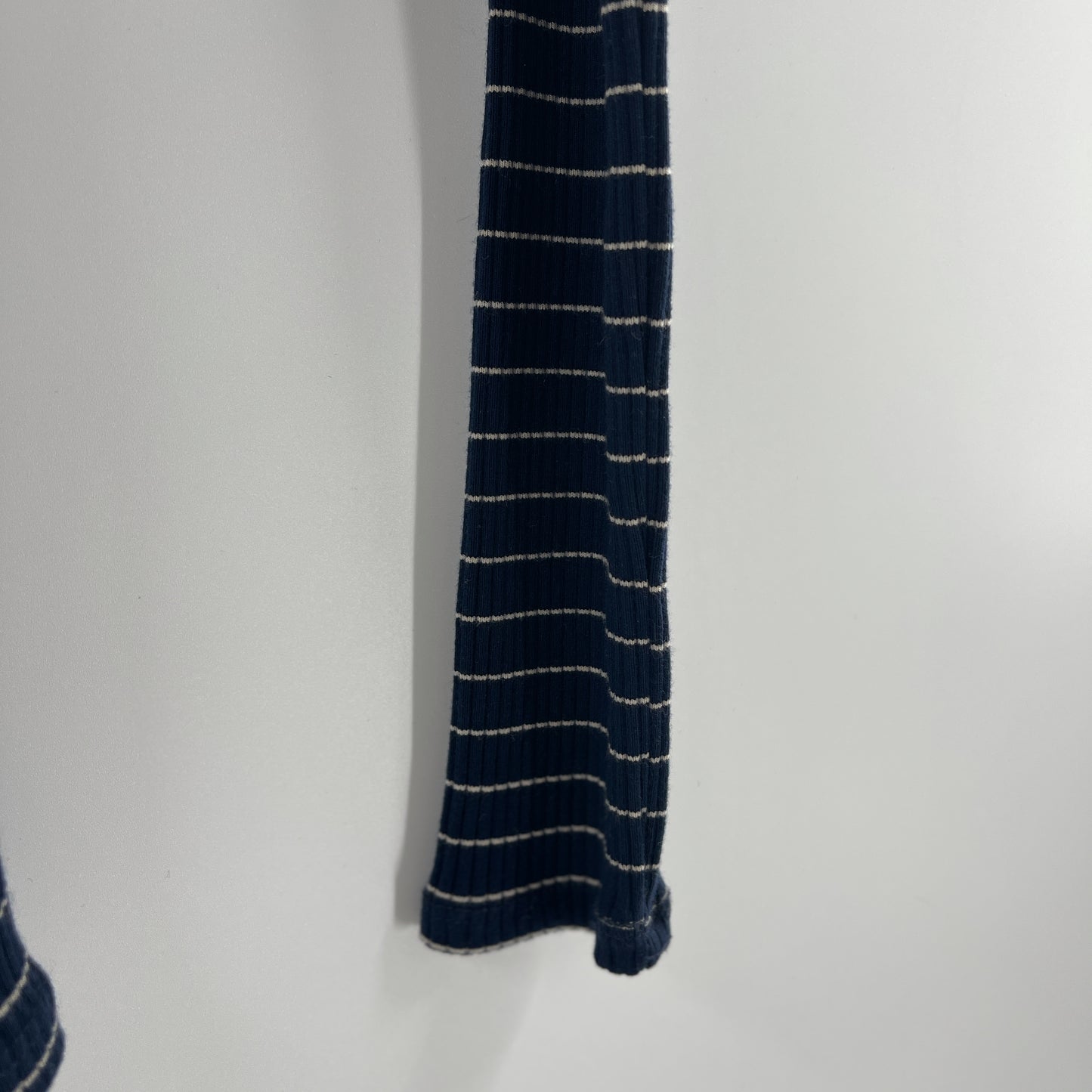 Reformation Navy Knit Striped Long Sleeve (S)