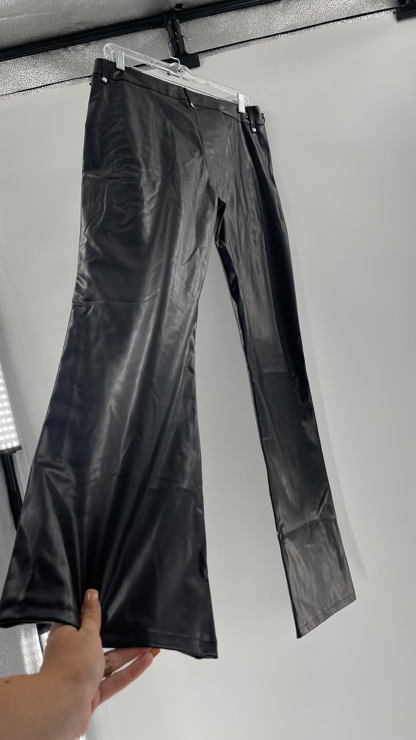 XXXiticat Faux Leather Straight Legs with Lace Up Details (XL)