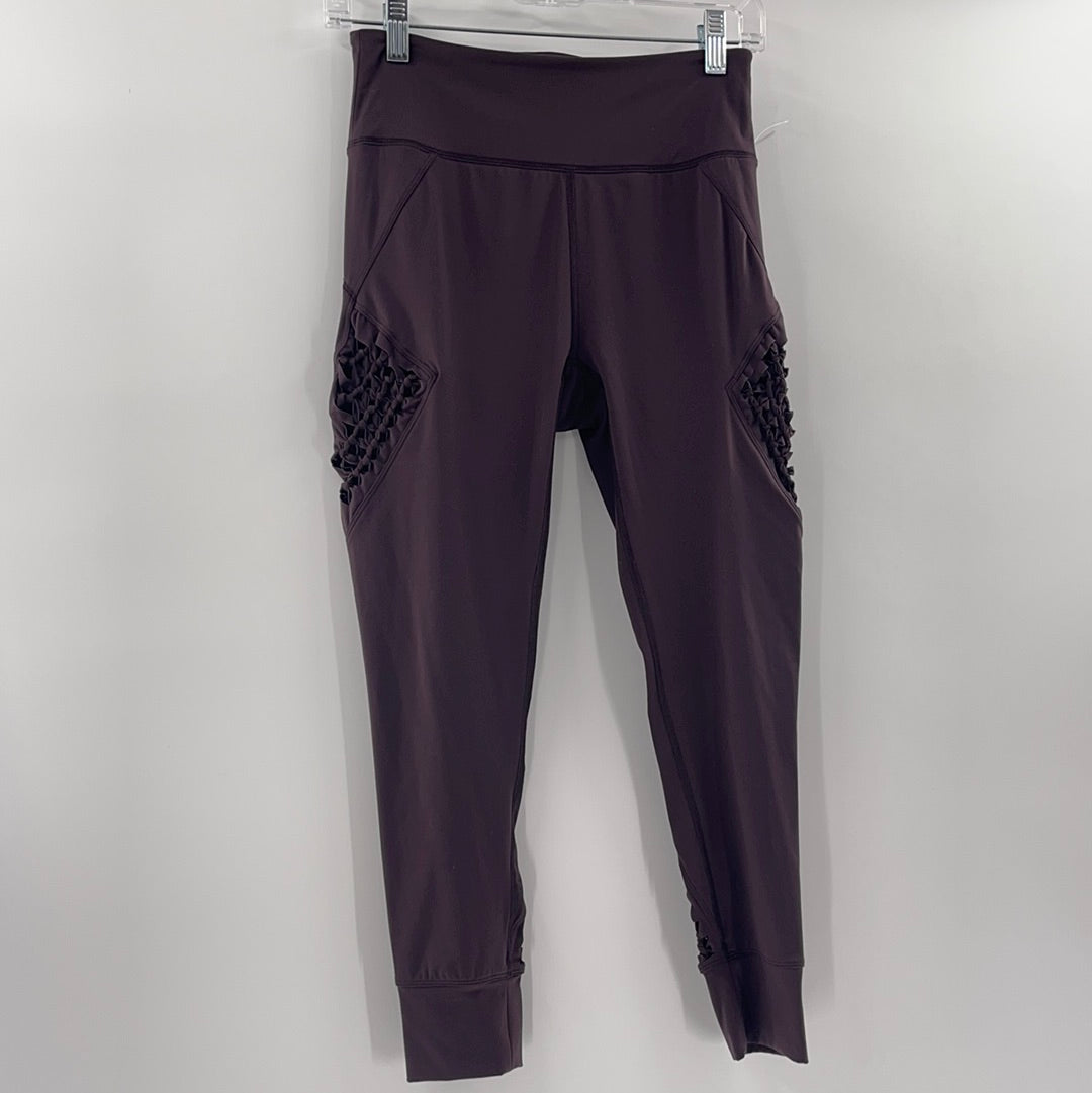 Free People Movement Grey Leggings with netted side details