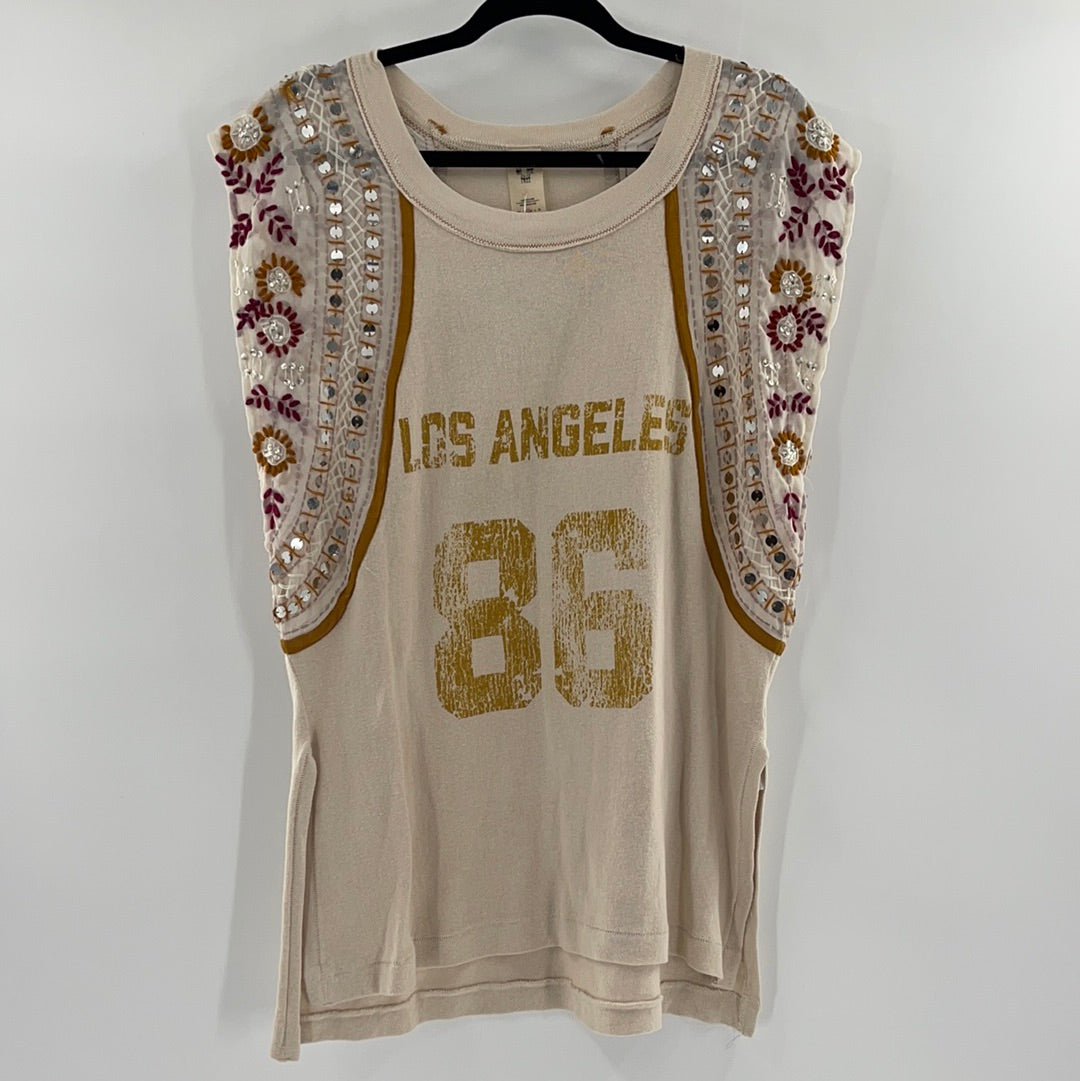 Free People Cotton Embellished Jersey