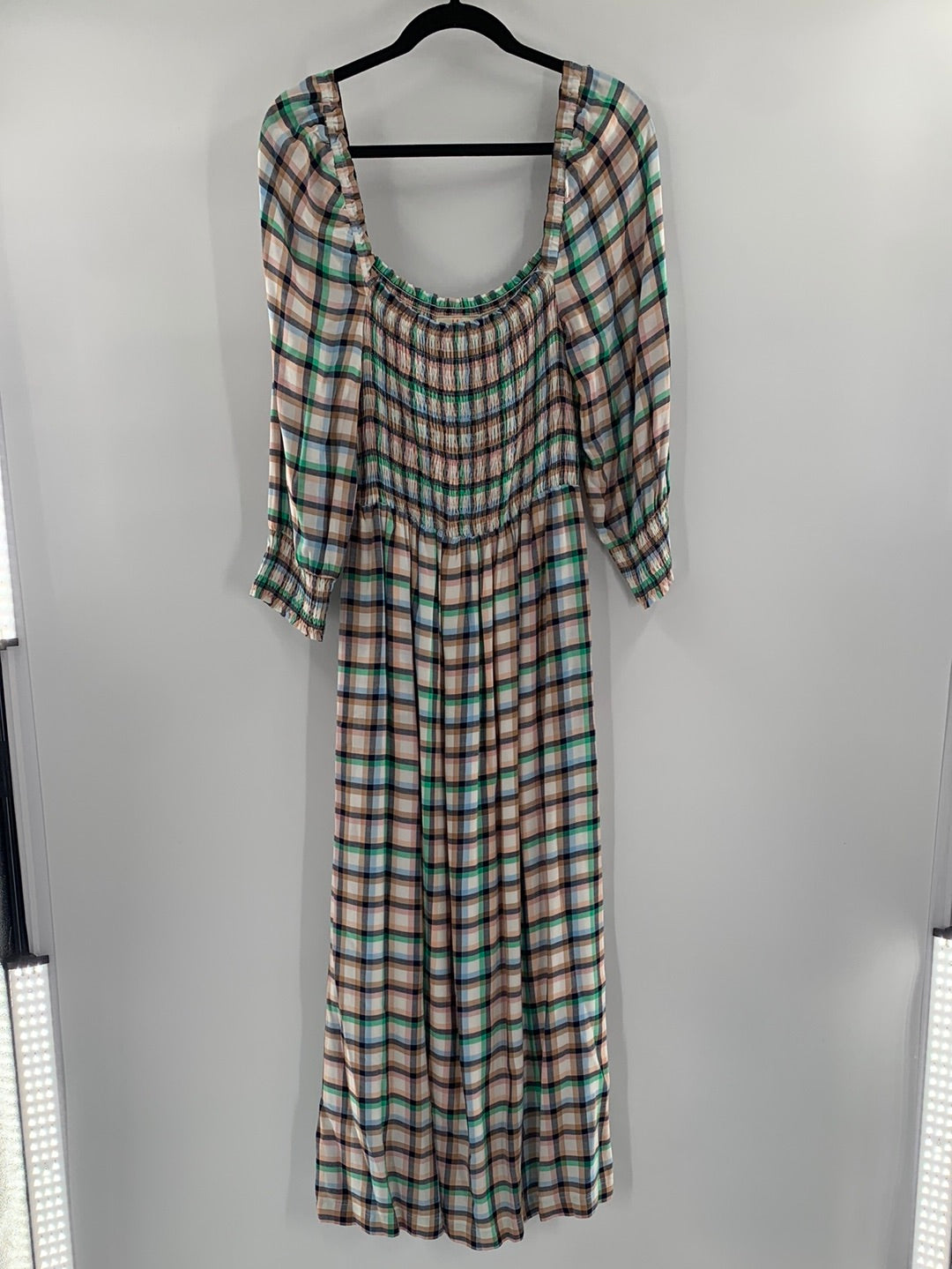 Maeve Anthropologie Plaid Smocked Dress (S)