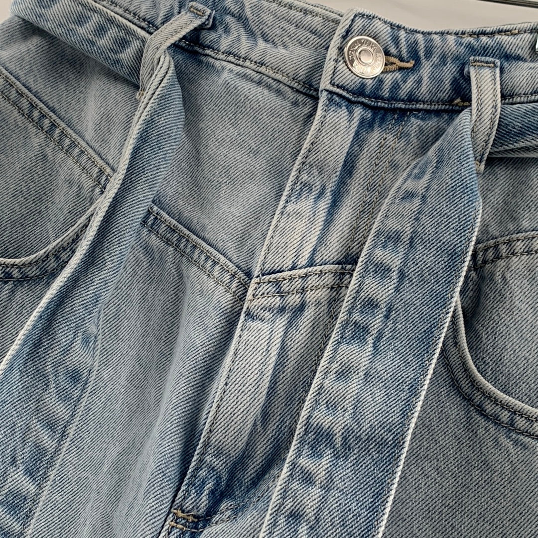 Zara Light Wash High Waist Shorts (Sz 0)