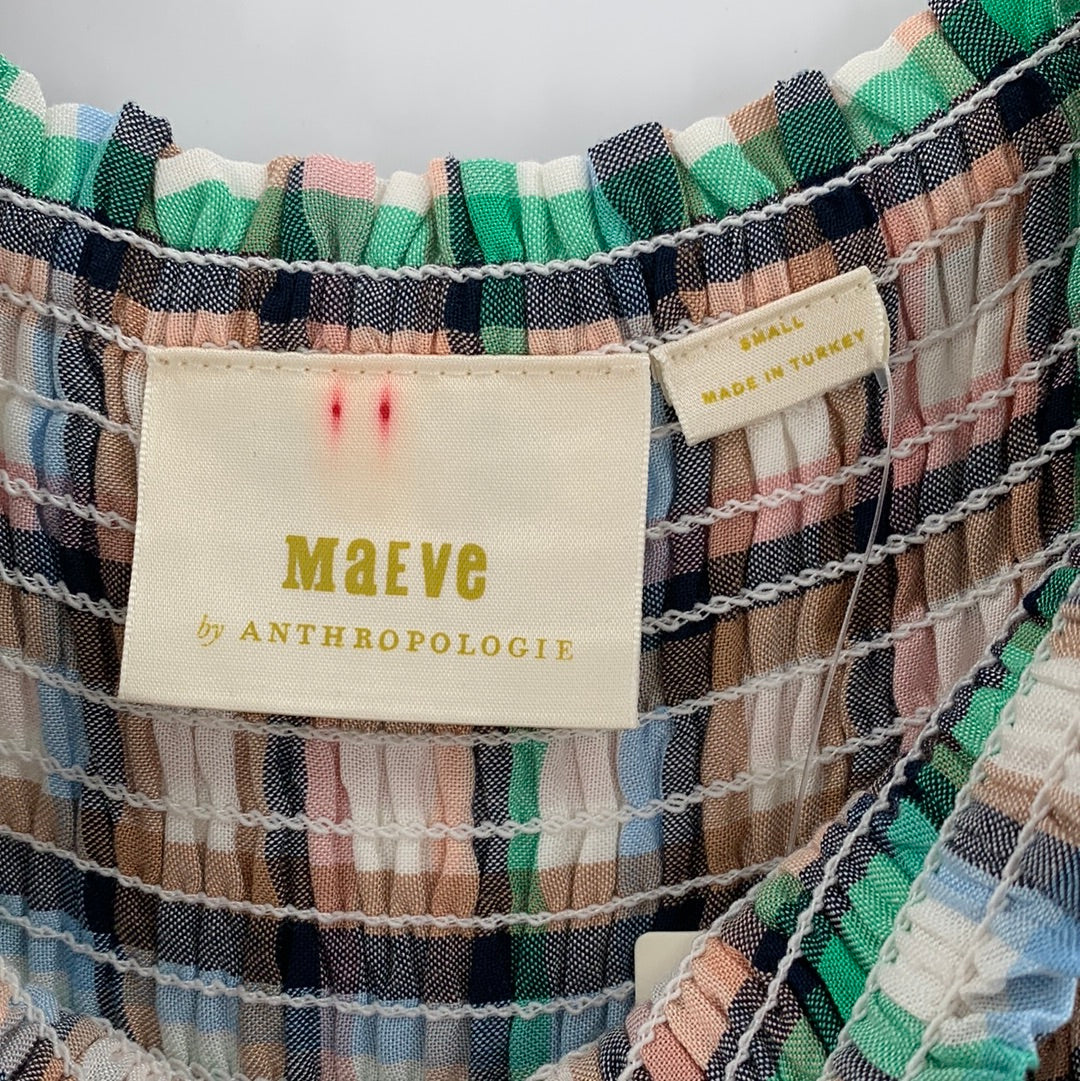 Maeve Anthropologie Plaid Smocked Dress (S)