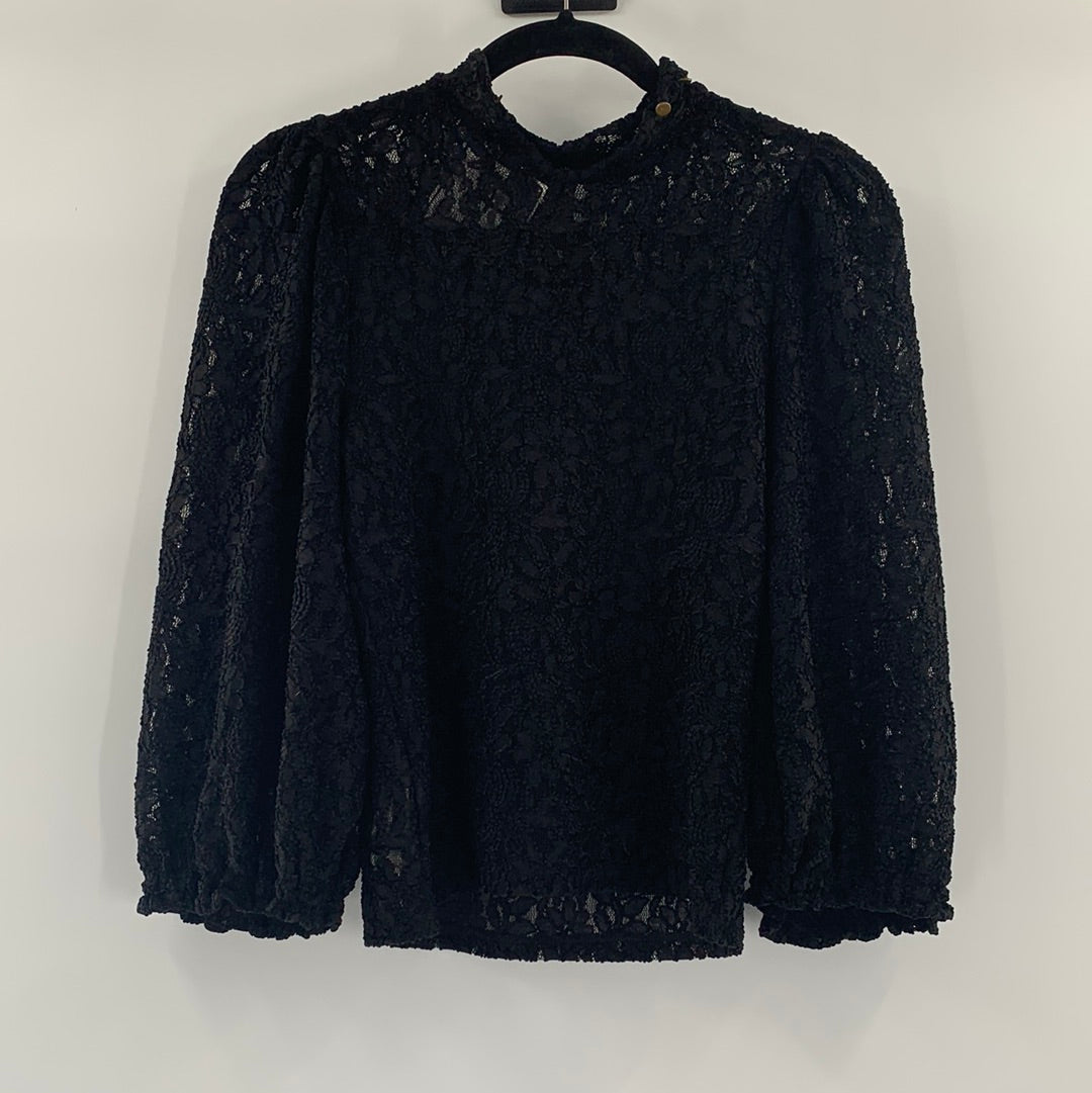 Free People black lace turtle neck (XS)