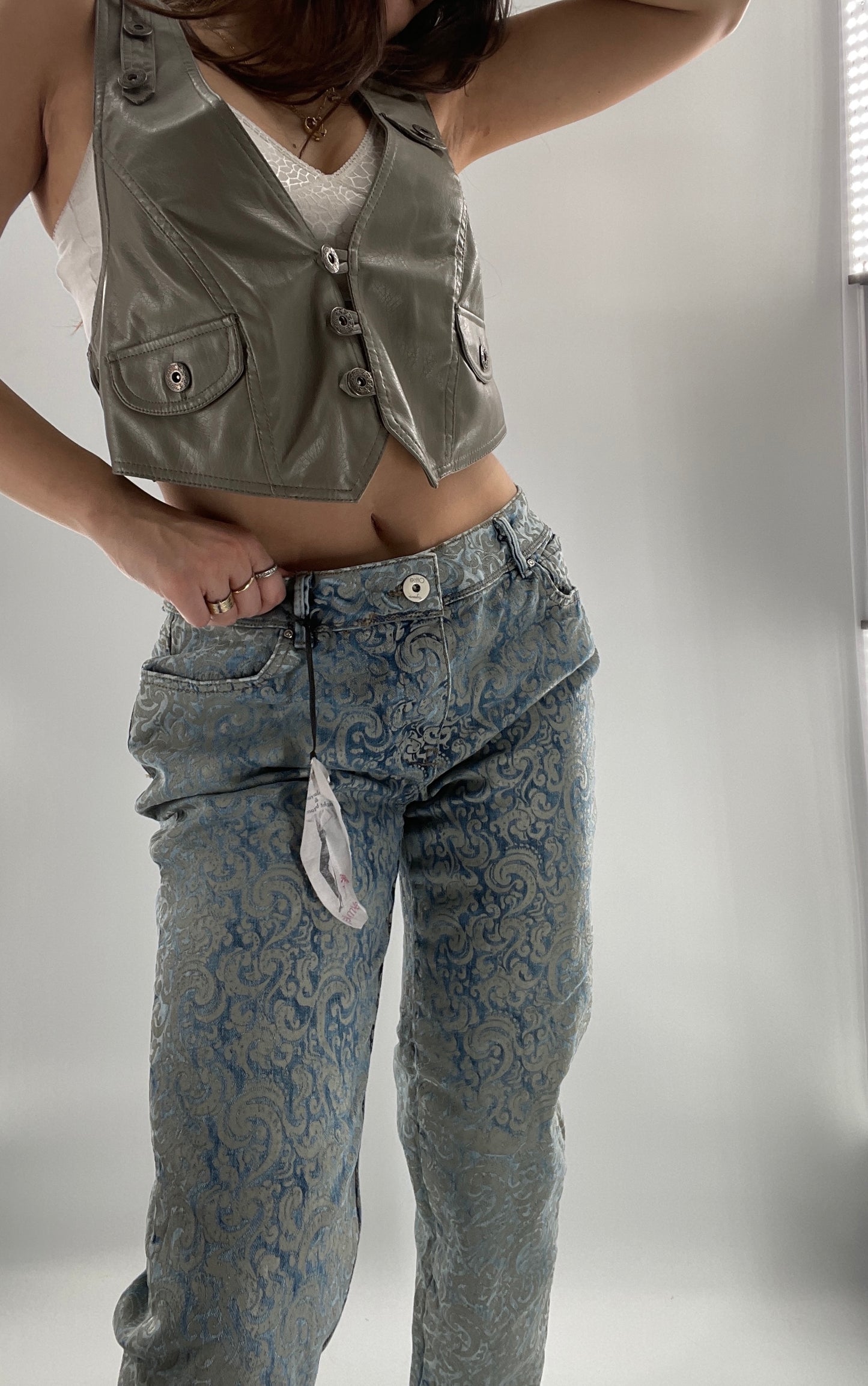 Deadstock Oltre Denim/Grey Brocade Jeans (12)