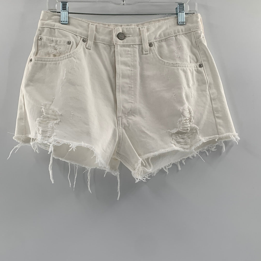 Free People - Boyish - White Distressed Denim (Size 28)