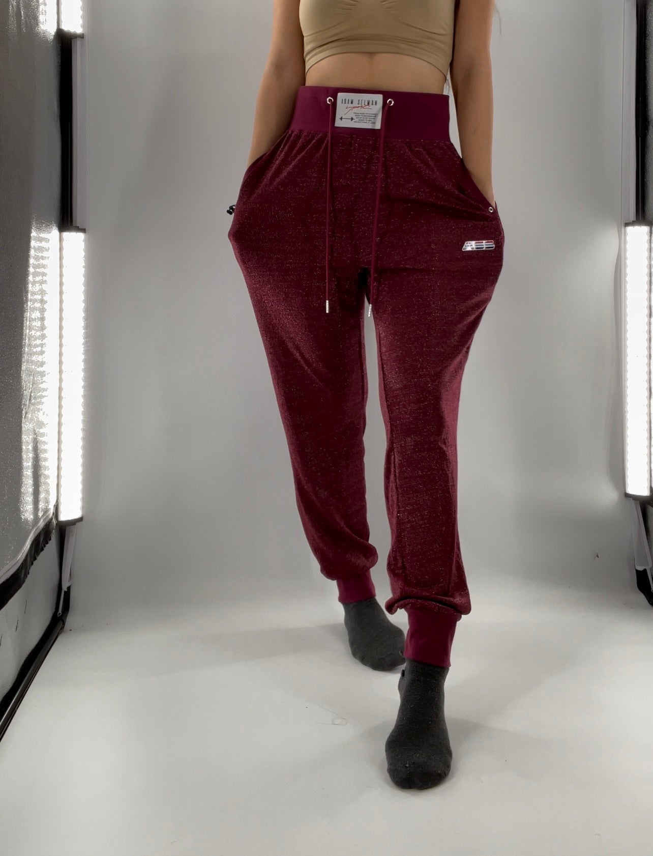Adam Selman Sport Cranberry Toned Joggers (Medium)