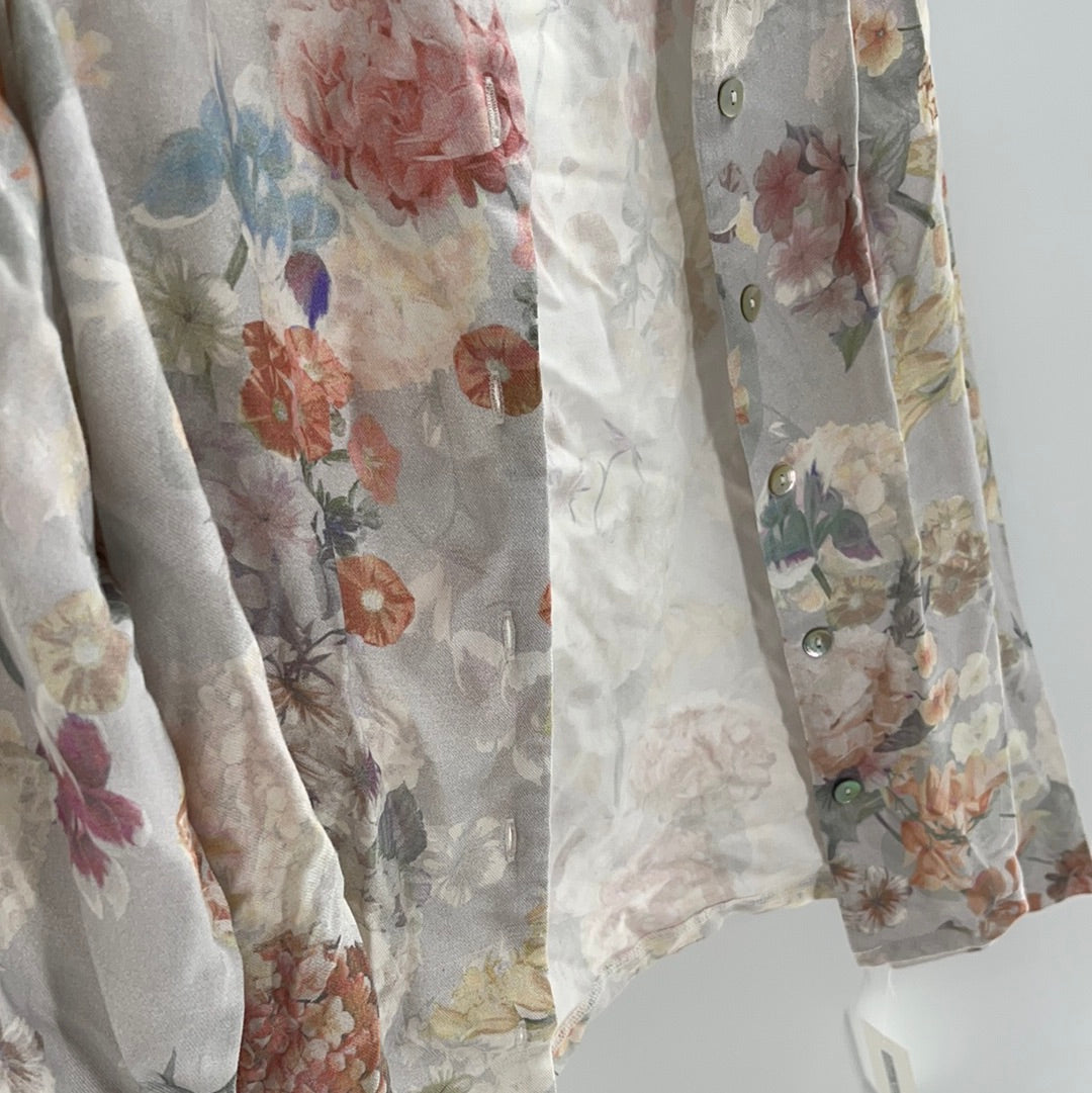 Flora Nikrooz Floral Button Up PJ top (XS)