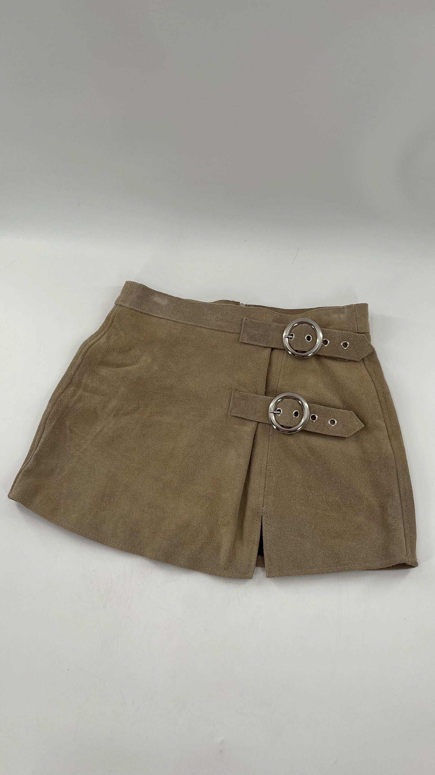 Free People Understated Genuine Suede Light Tan