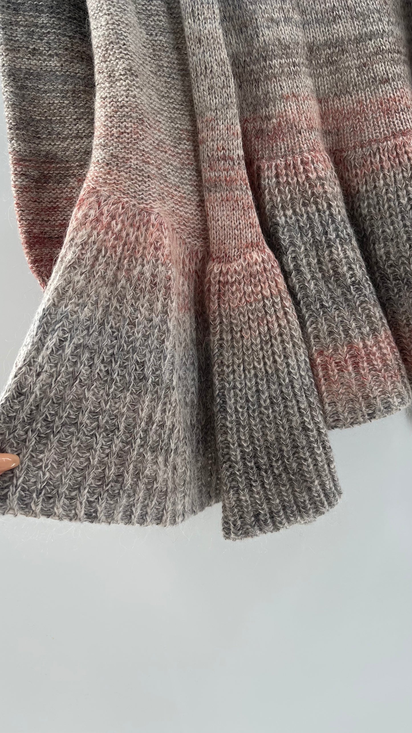 Anthropologie Knitted + Knotted Grey Pink Cardigan (small)