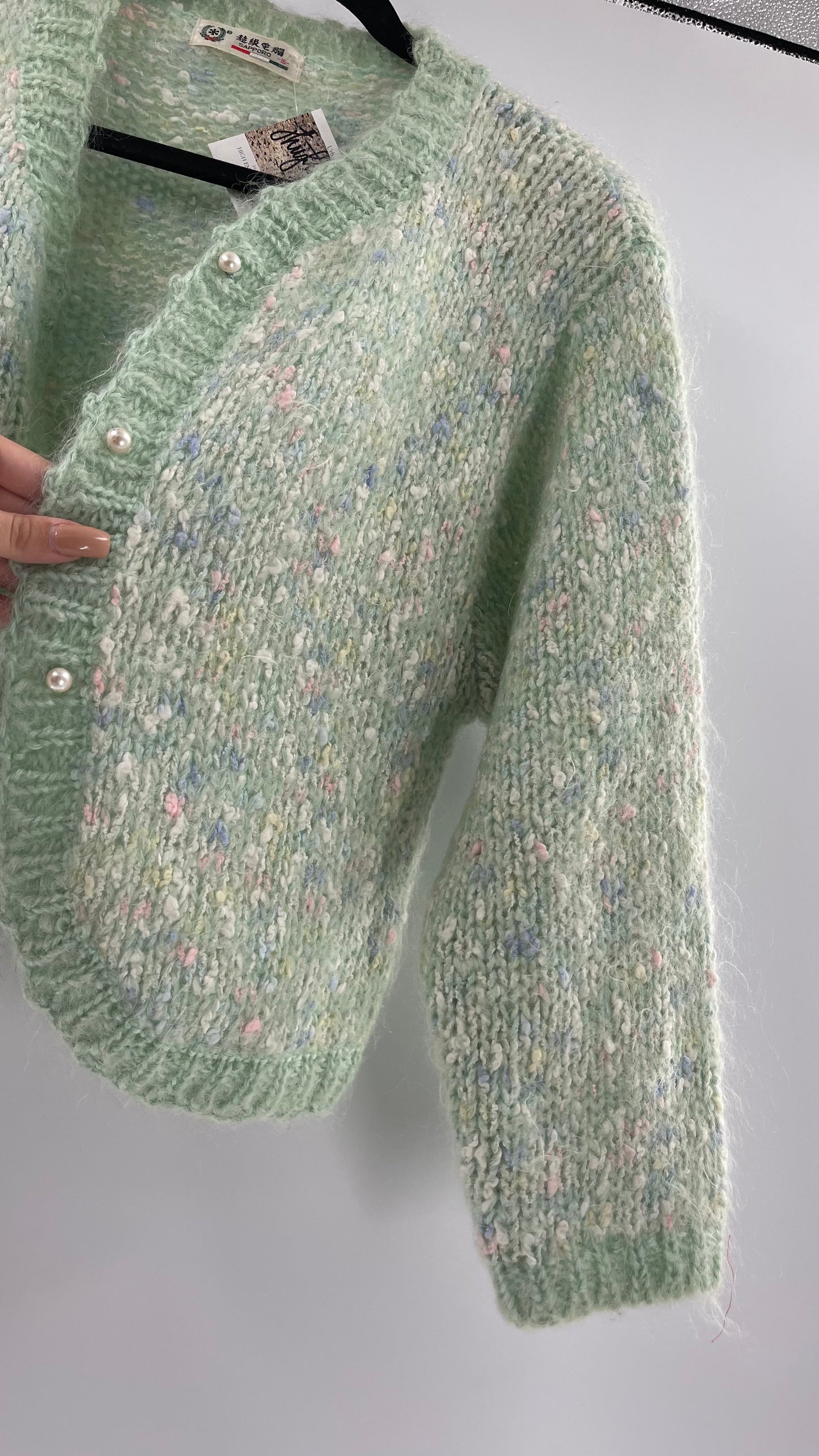 Vintage Pastel and Pearl Granny Cardigan (Medium)