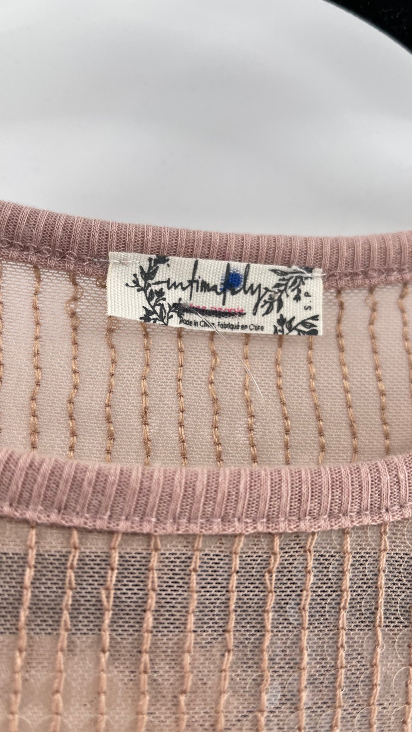 Intimately Free People Dusty Pink Sequin Long Sleeve (Small)
