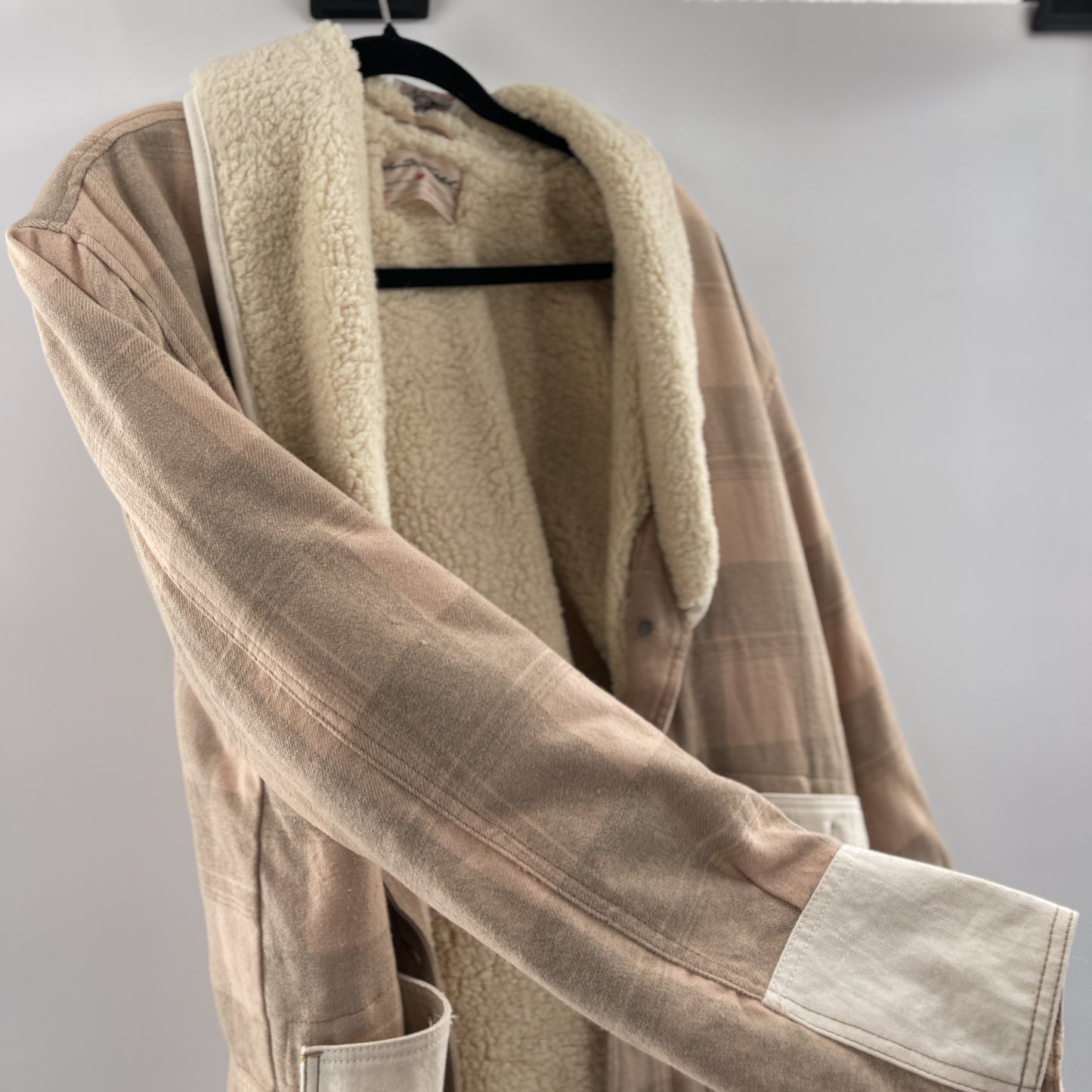 Free People Plaid Sherpa Jacket (M)
