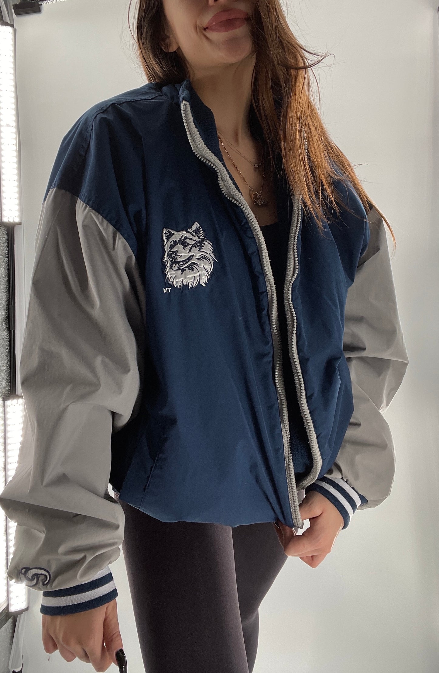 Vintage UCONN Huskies Reversible Windbreaker (Size Unlisted)