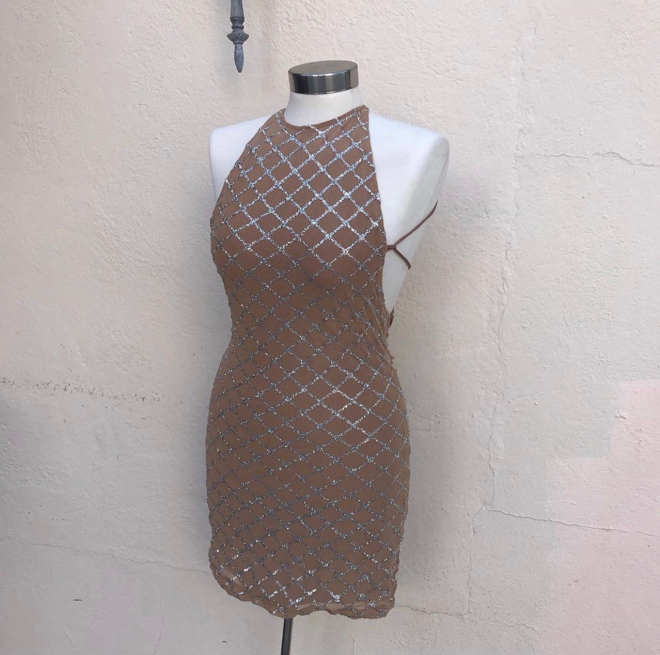 Motel - Nude Body-con Mini Dress (Size Small)