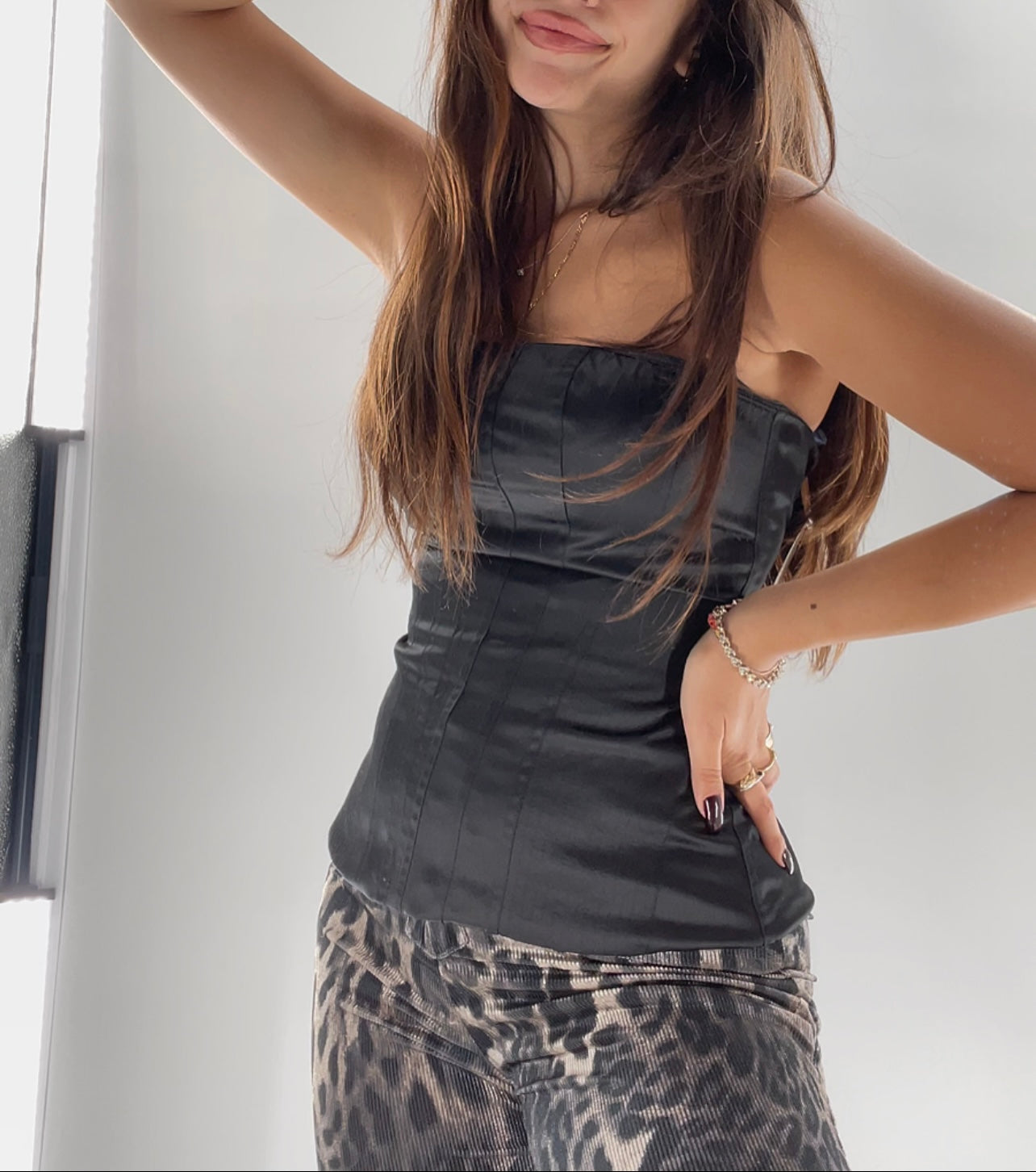 The Limited Black Satin Corset (S)