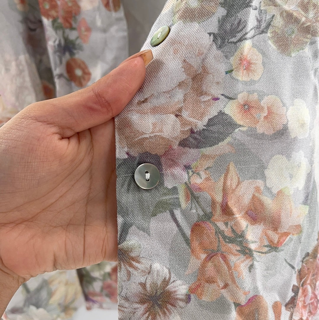 Flora Nikrooz Floral Button Up PJ top (XS)