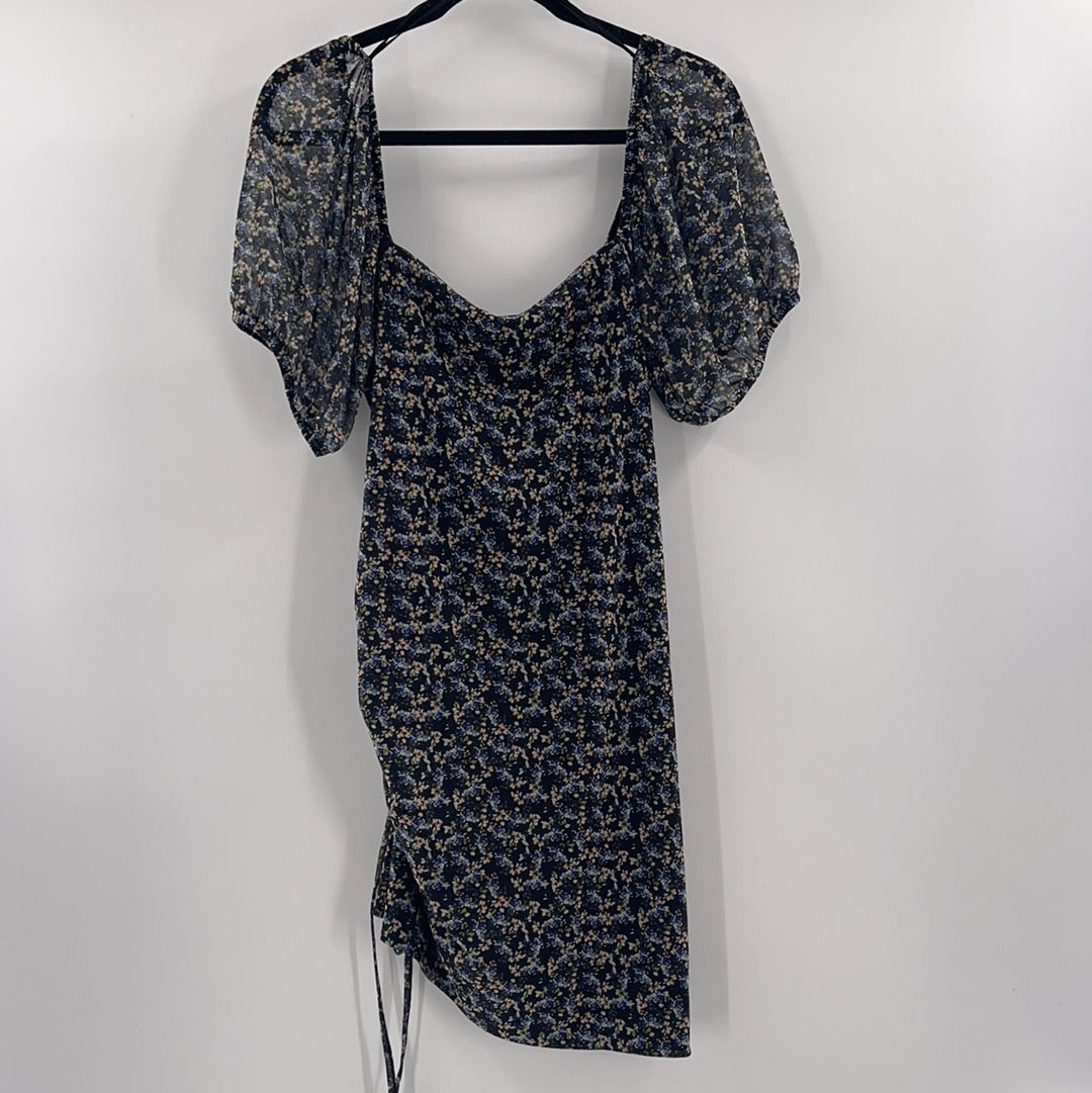 Free People Blue Floral Dress (Large)