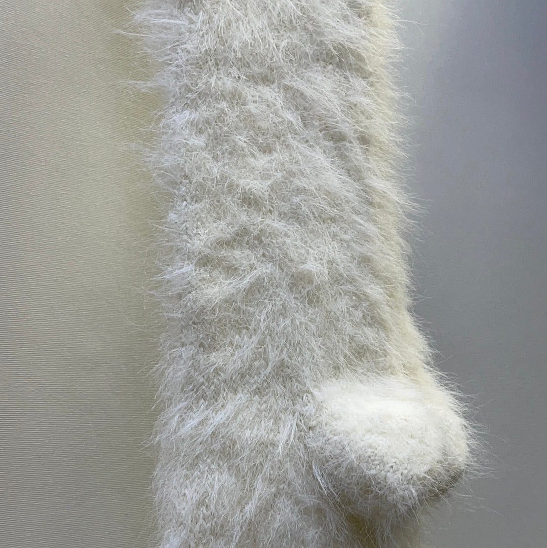 Out From Under White Fuzzy Ankle Socks