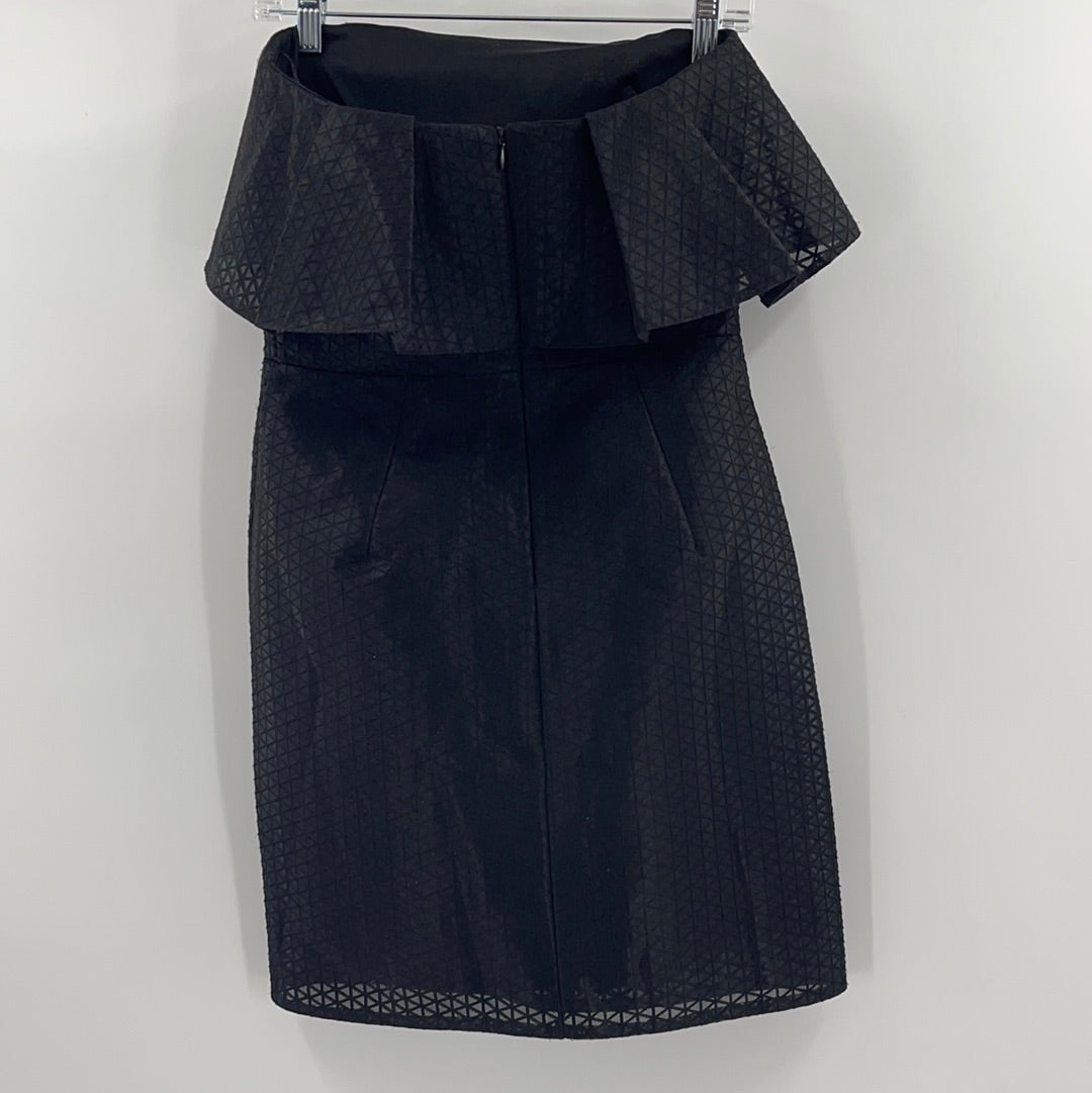 OML Black Strapless With Ruffled Neck Line (Size S)