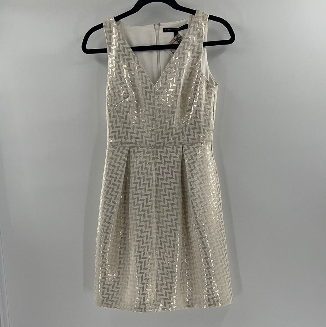 White House Black Market - Metallic Gold Sleeveless Mini Dress (Size 00)