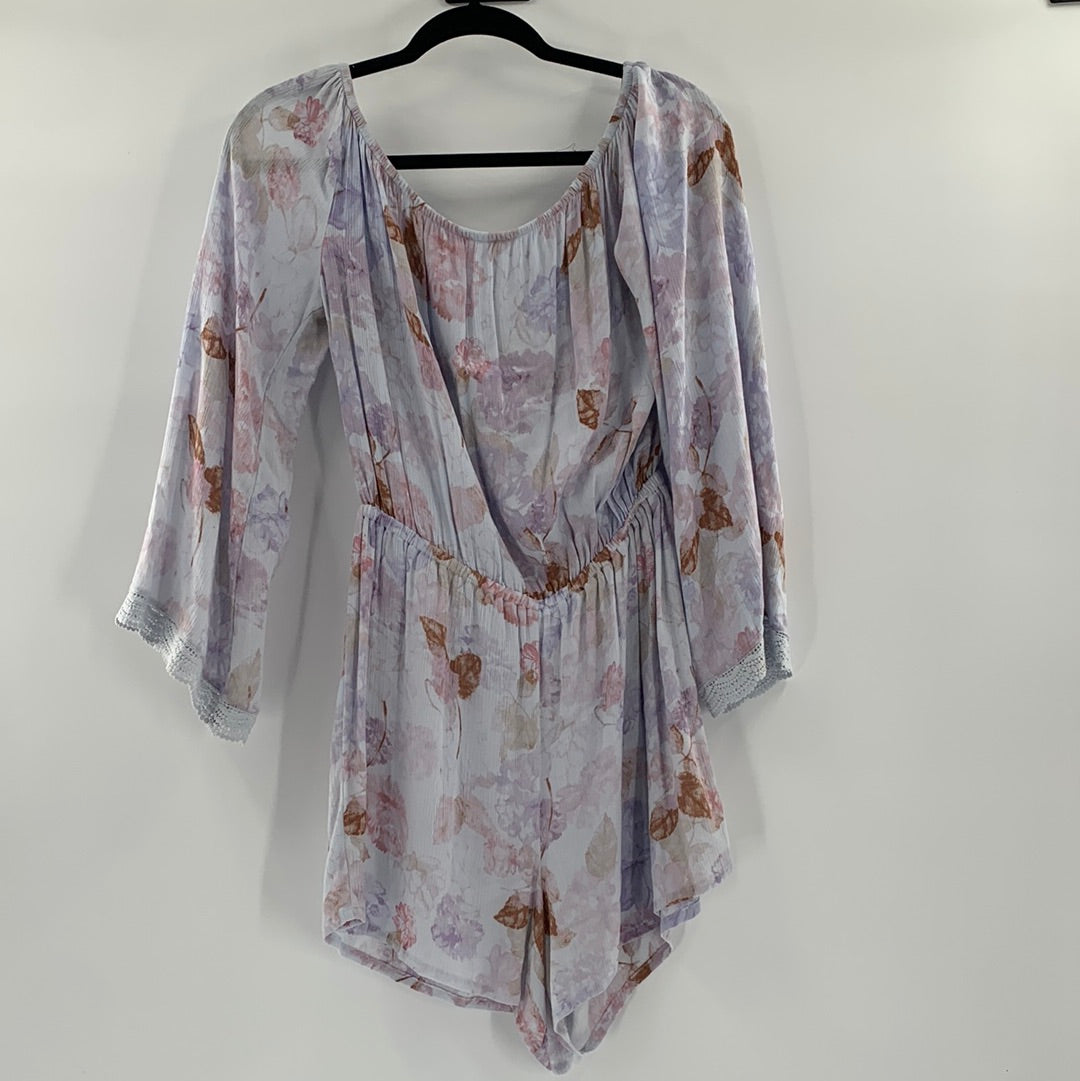 Powder Blue Floral Romper (S)