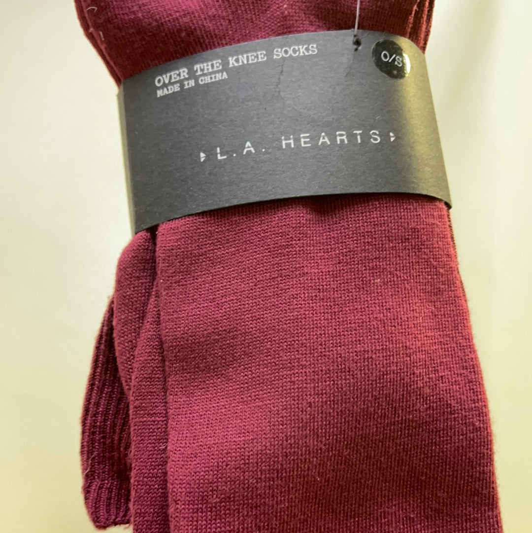 Over The Knee Maroon Socks