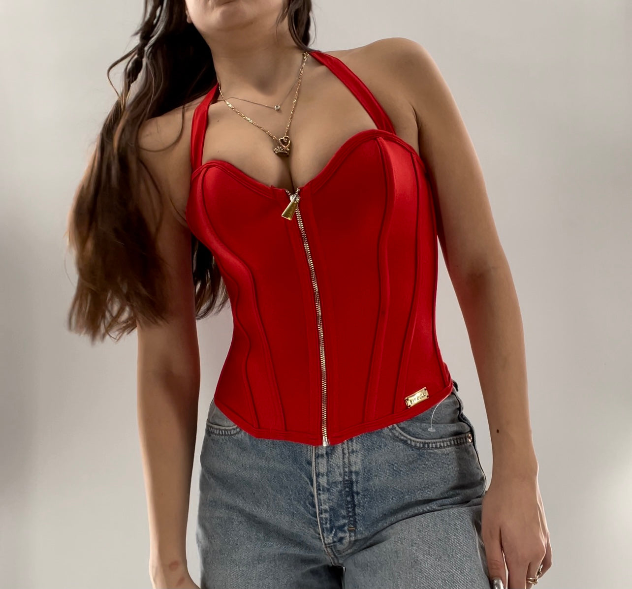 Brazilian Pitbull Red Satin Corset (Small)