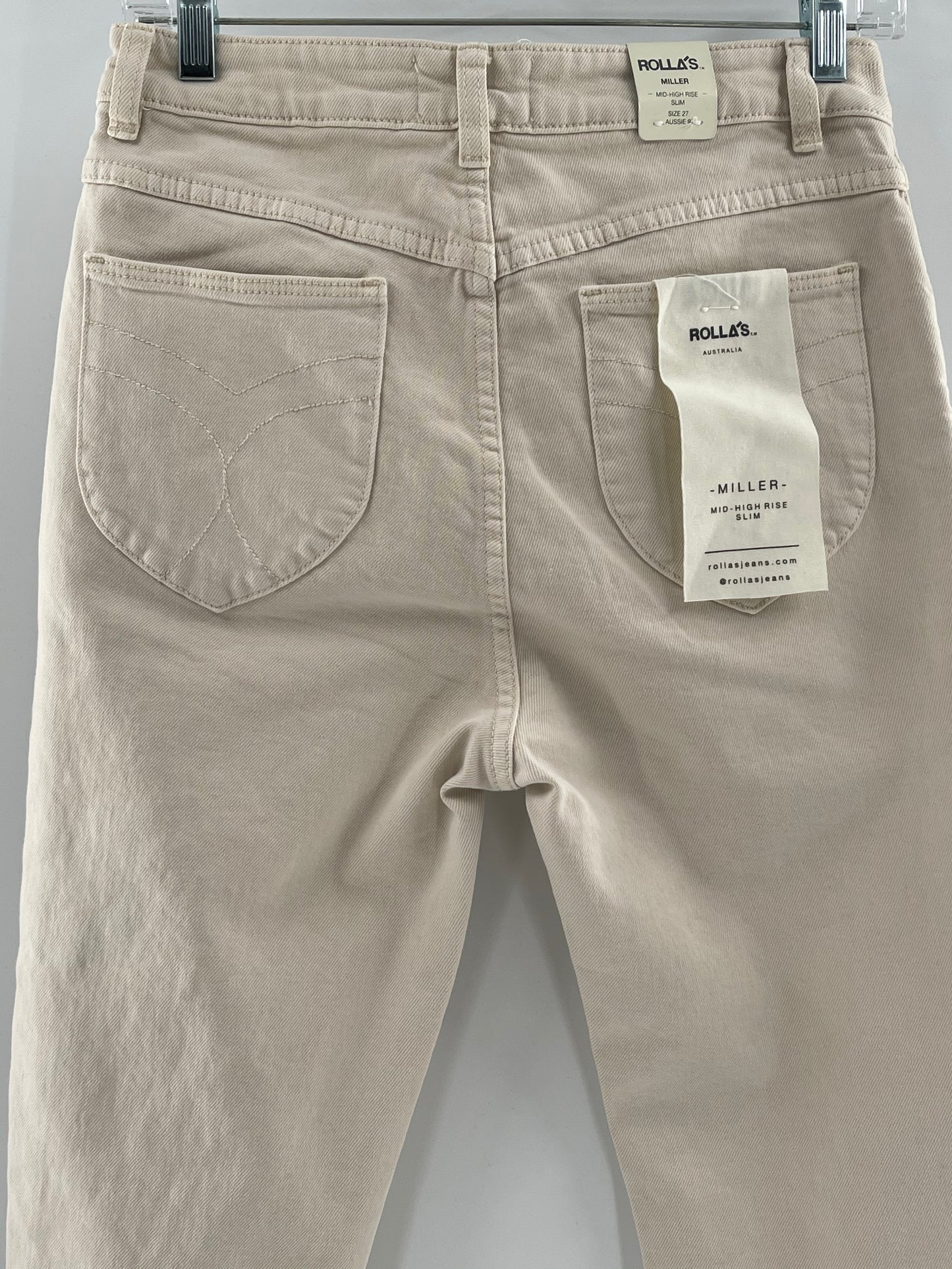 Free People Off White Rolla’s Miller -Mid High Rise- Slim Ripped Jeans (Size 27)