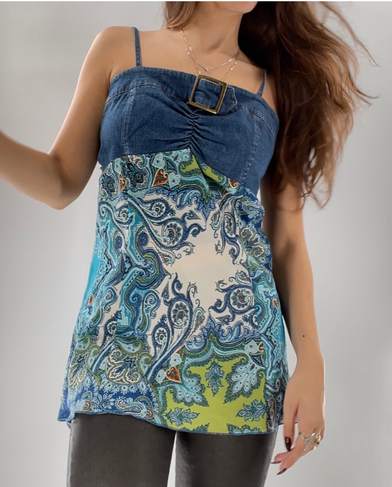 Vintage Denim + Paisley Tank (14)